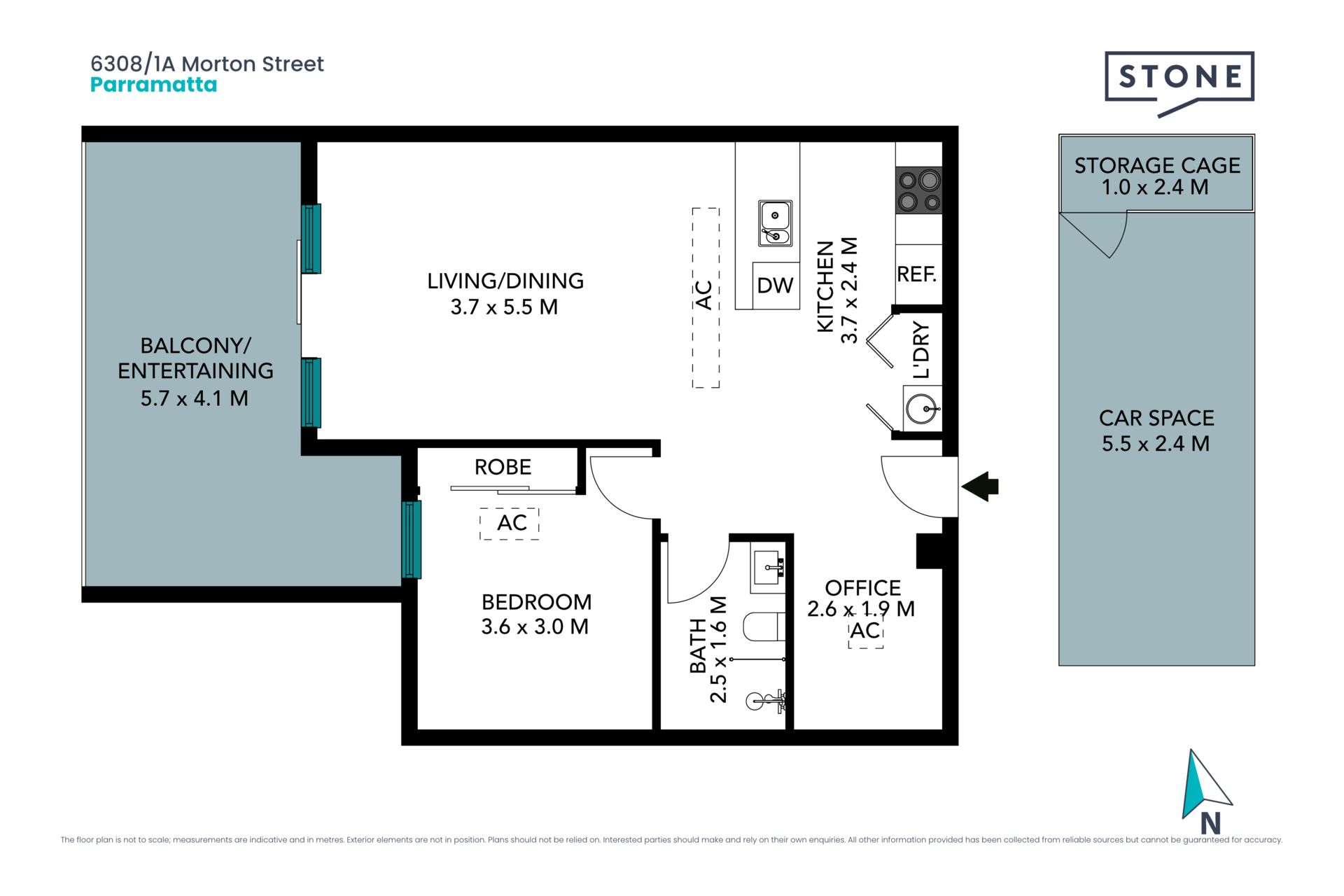 One bedroom PLUS study apartment positioned in Building 6B