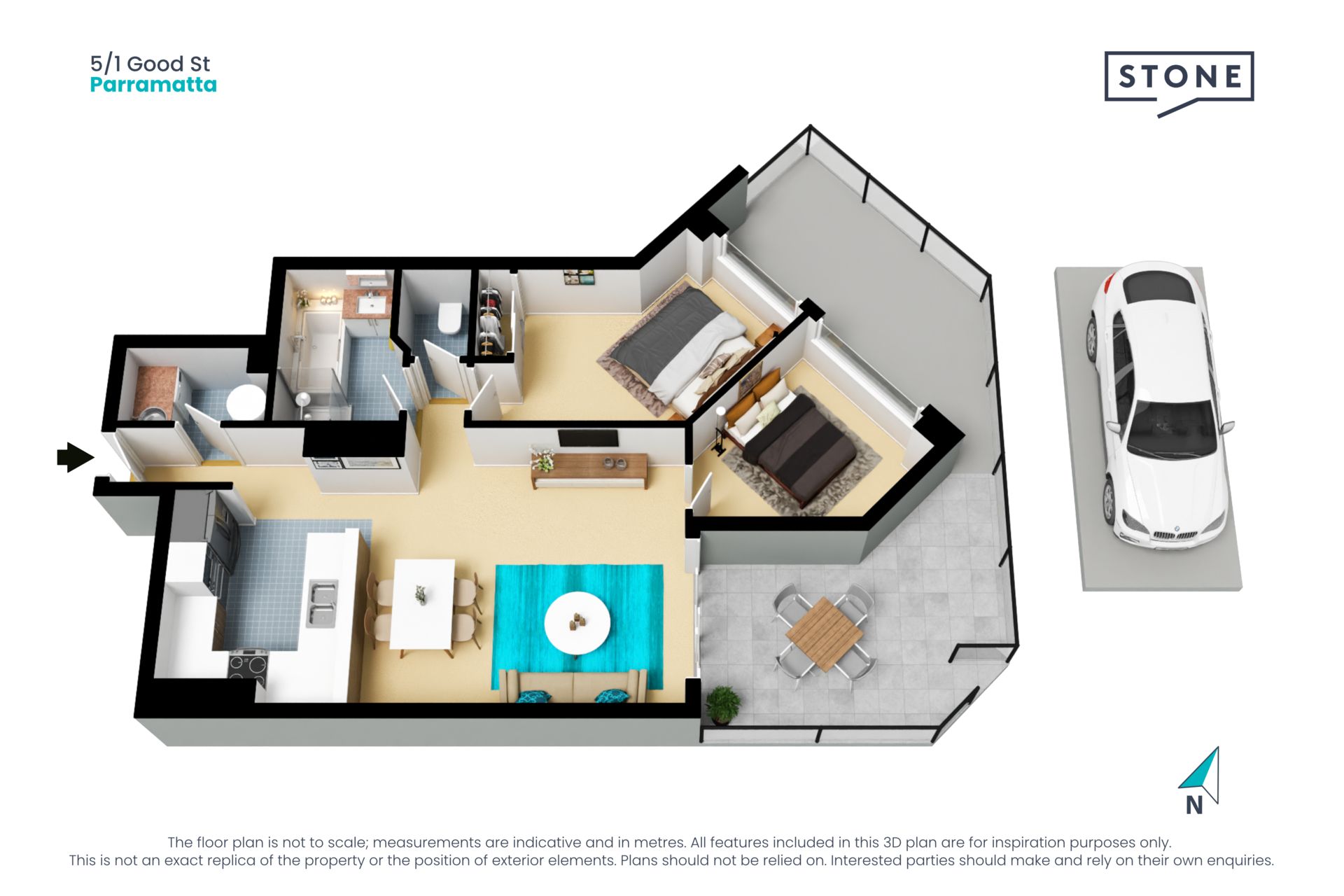 Ground floor apartment with spacious courtyard