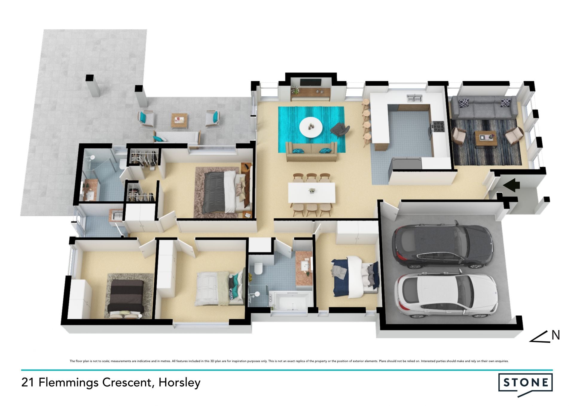 Family residence in private contemporary home