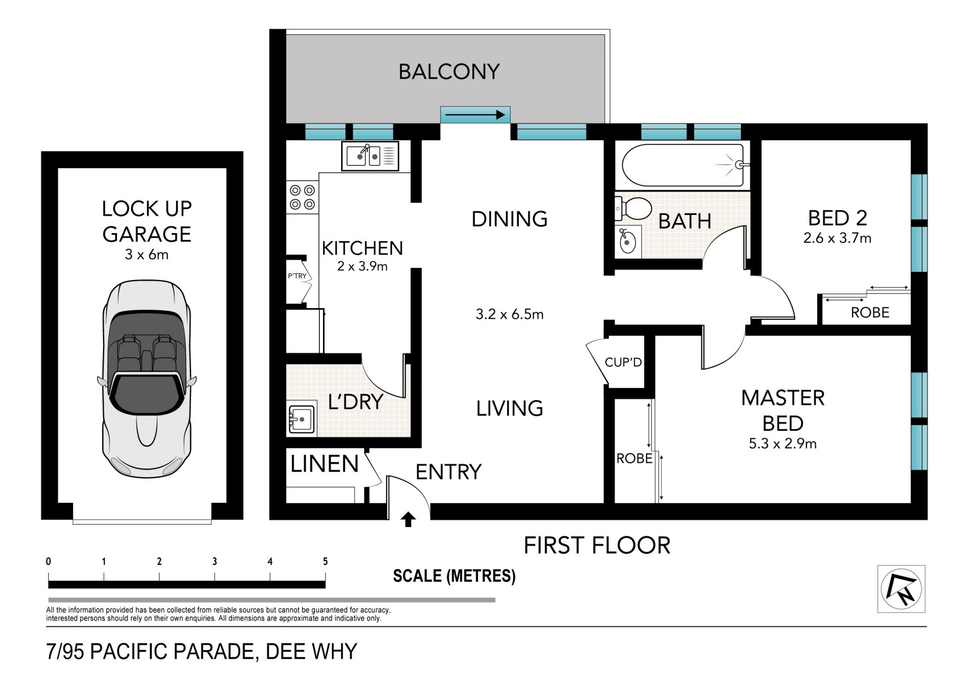 North facing spacious beach pad in key location