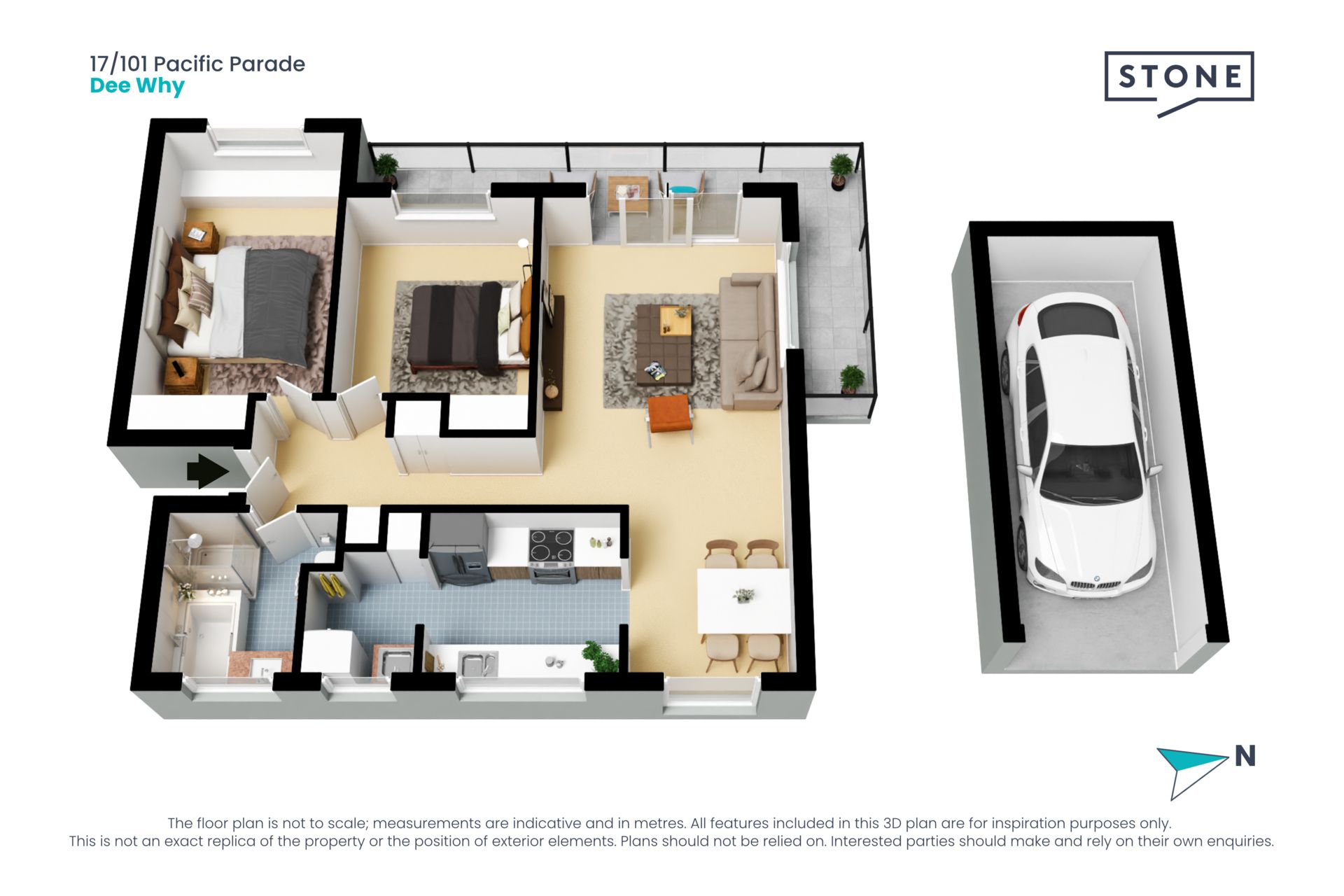 Bright and spacious lifestyle apartment 500m from the beach