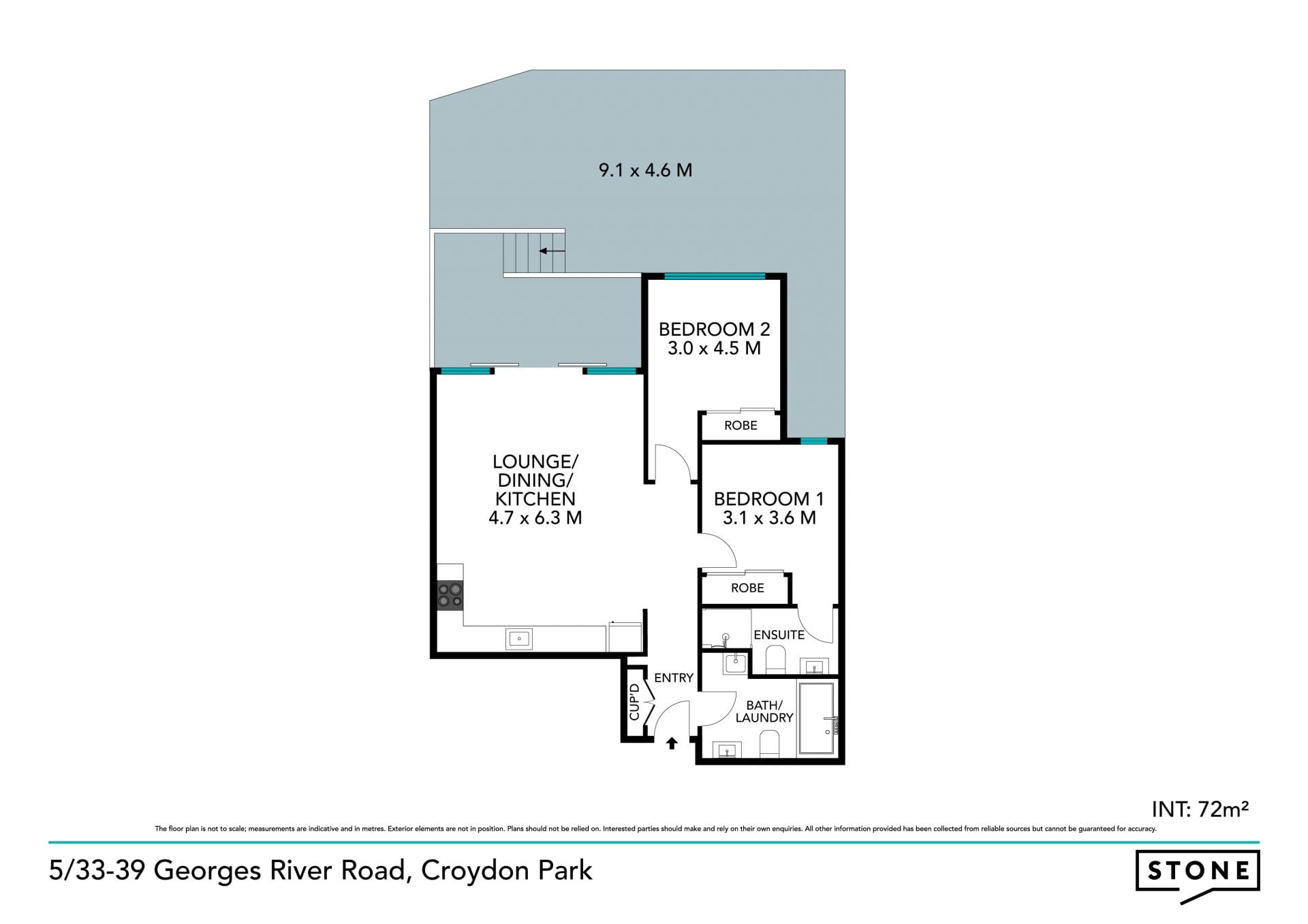 Stunning ground floor apartment with rear courtyard and balcony