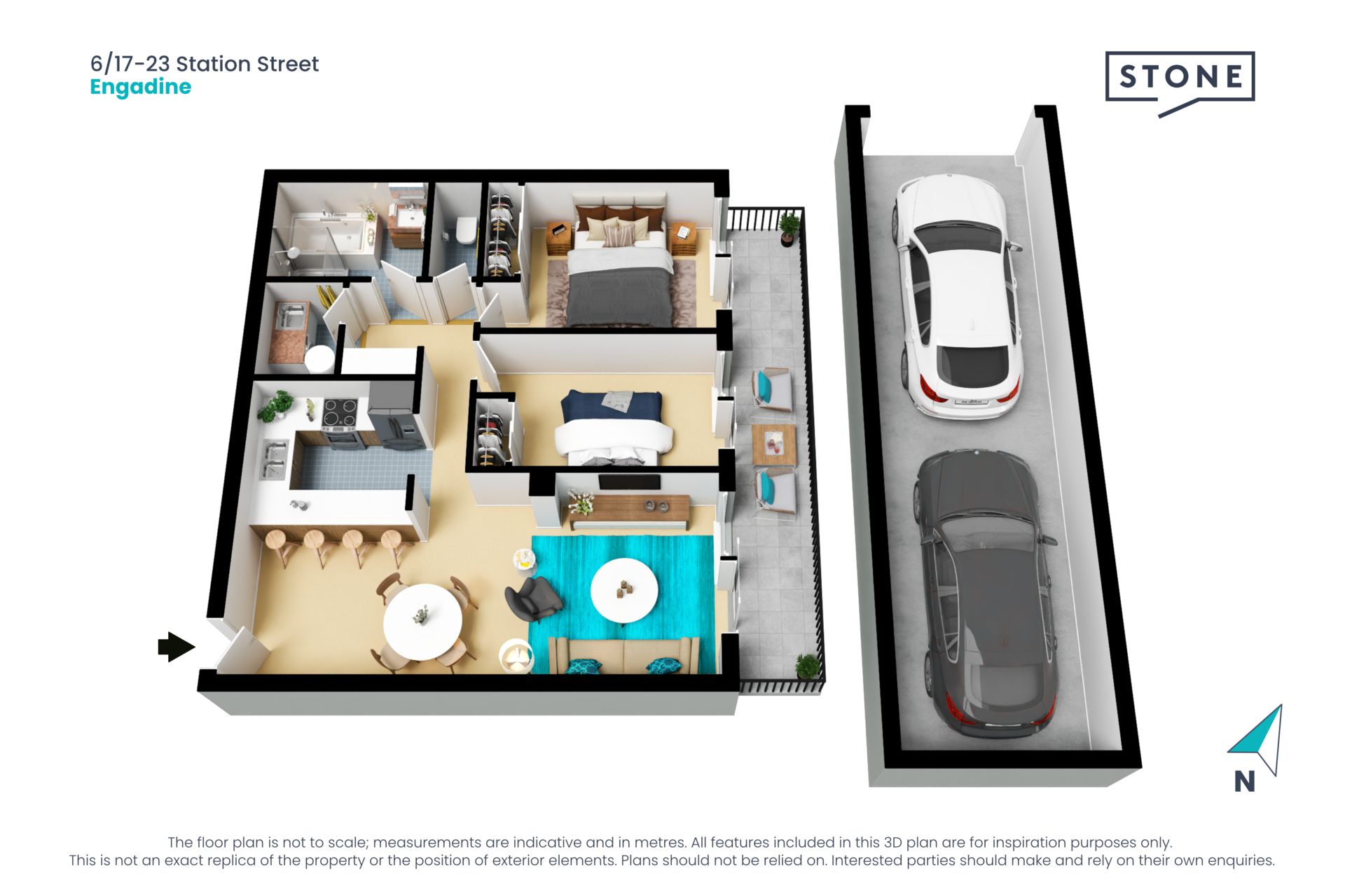 Two-bedroom apartment in a convenient location
