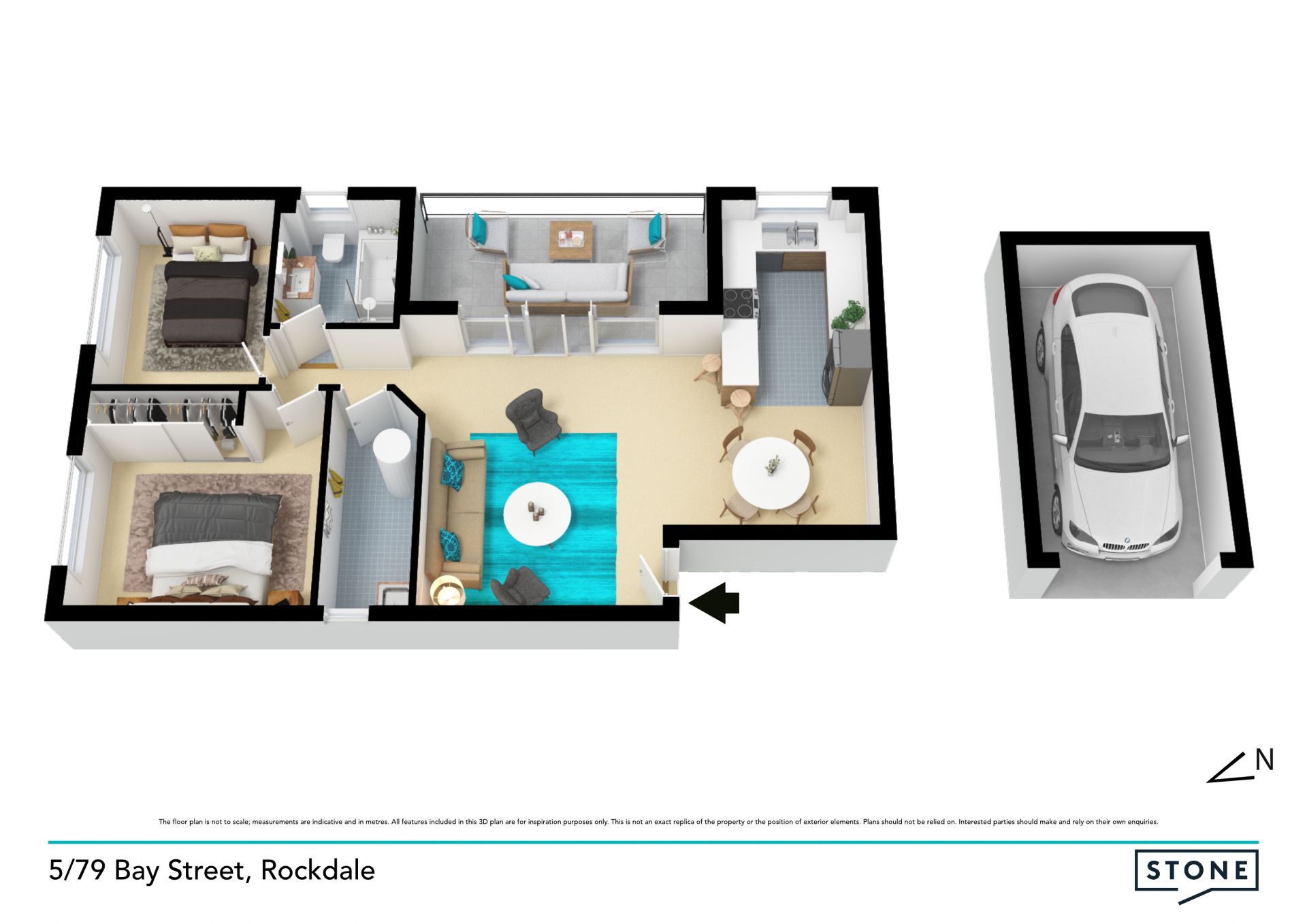 Walk to trains and beach from this modern pad
