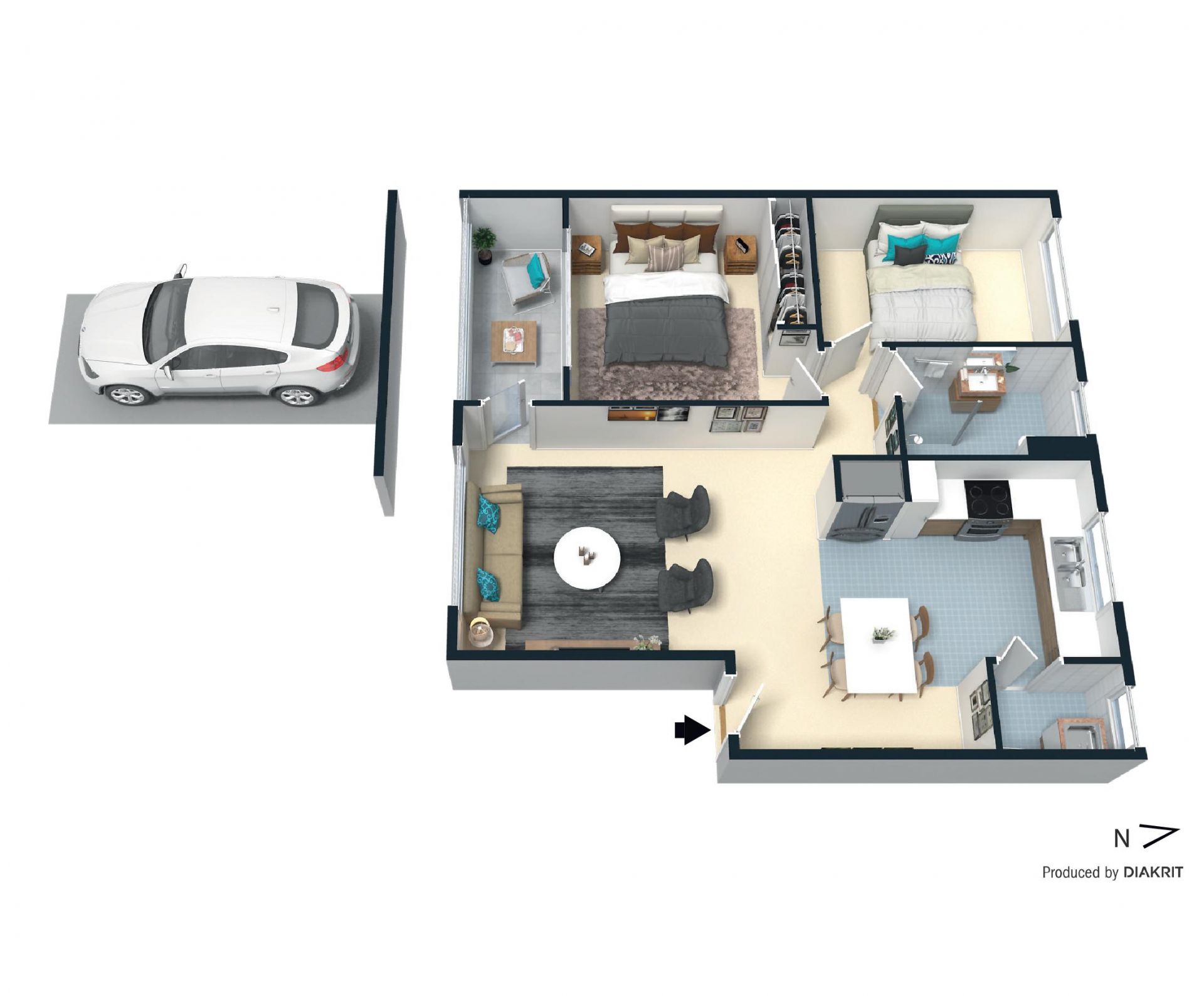 Stylish apartment close to the beach