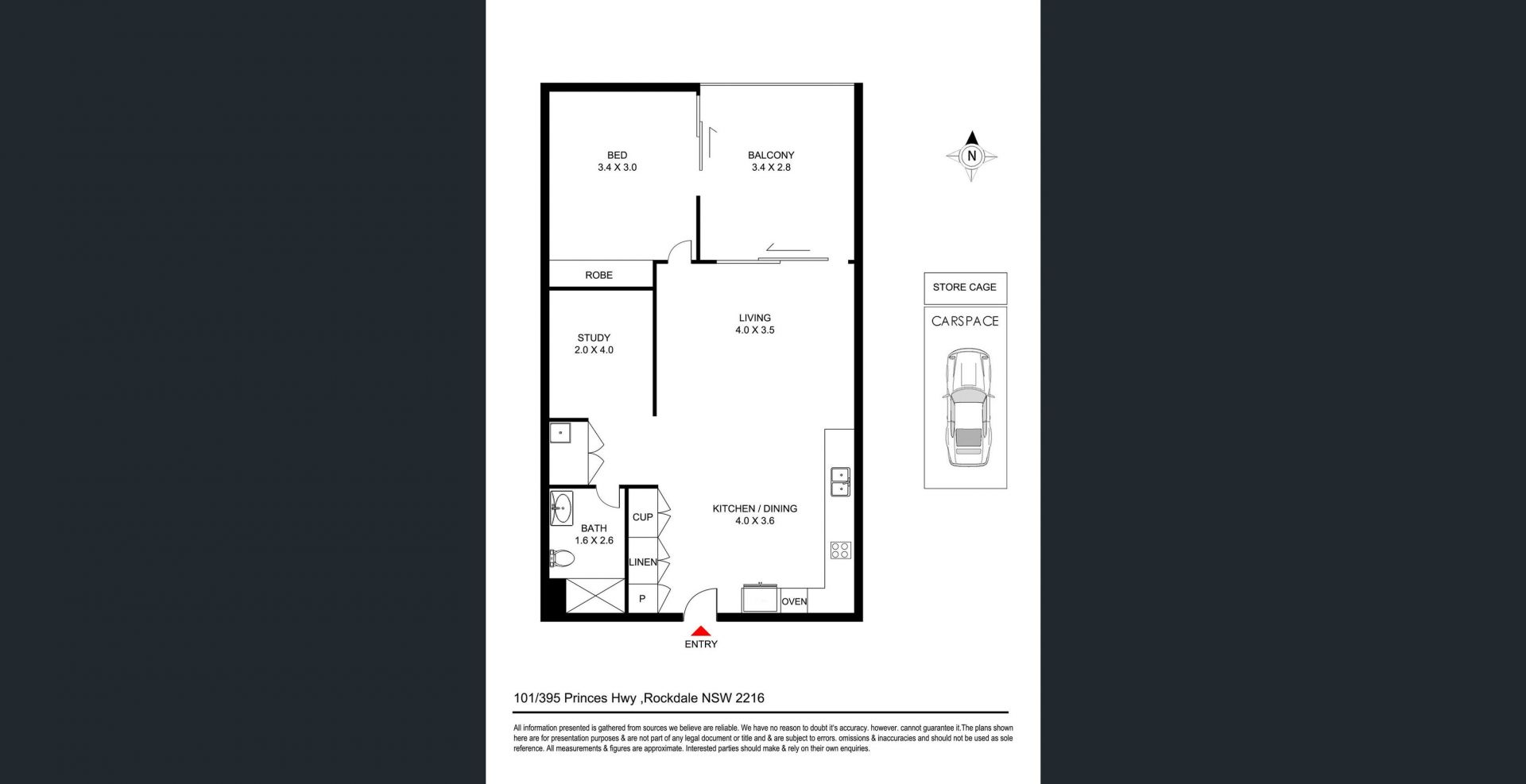 Stunning one bedroom plus study apartment