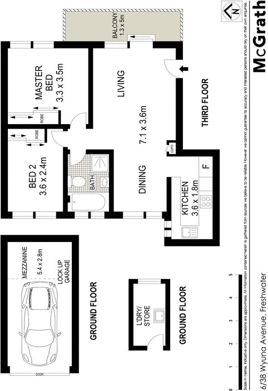 East facing top floor two bedroom apartment