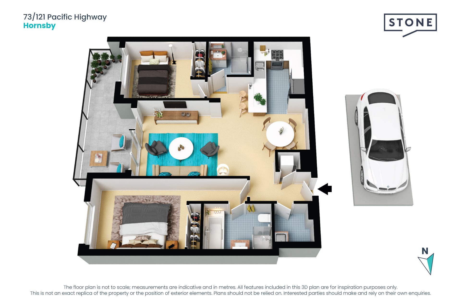 Stunning 2-bedroom 'Polaris' apartment