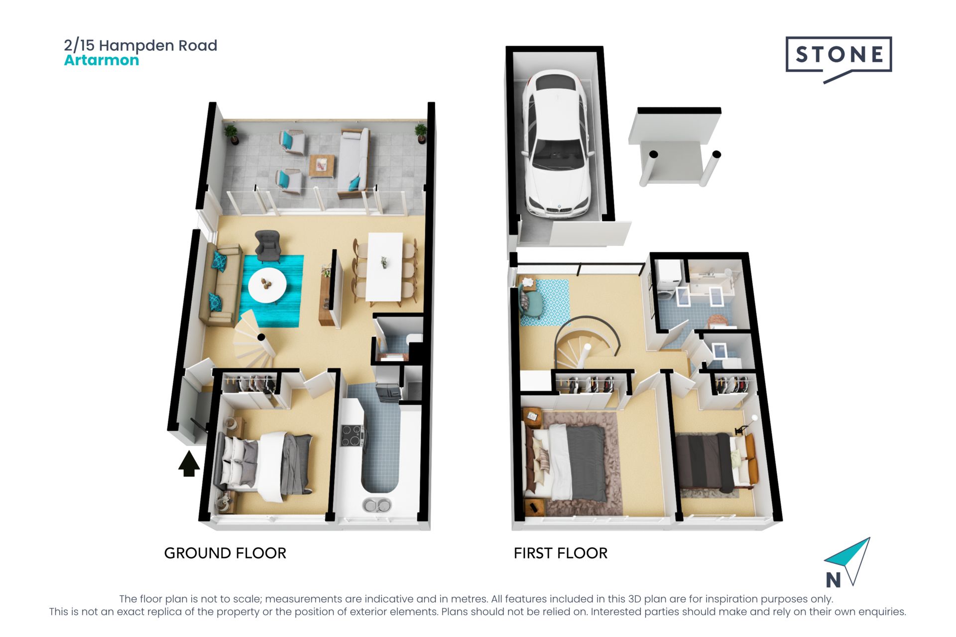 North facing dual level apartment