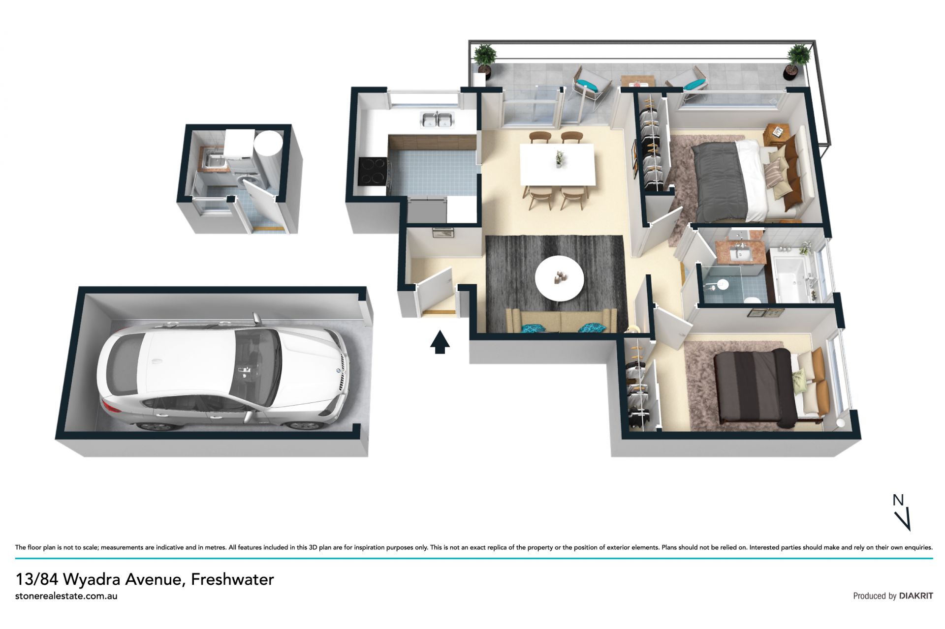 Private and sunny top floor apartment
