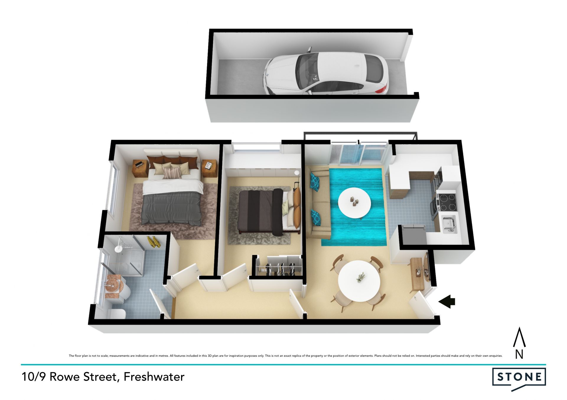Sunny top floor apartment