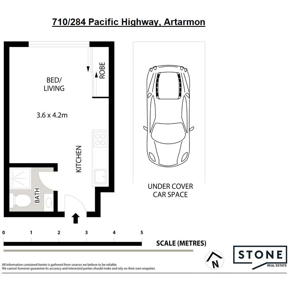 Furnished studio in security complex