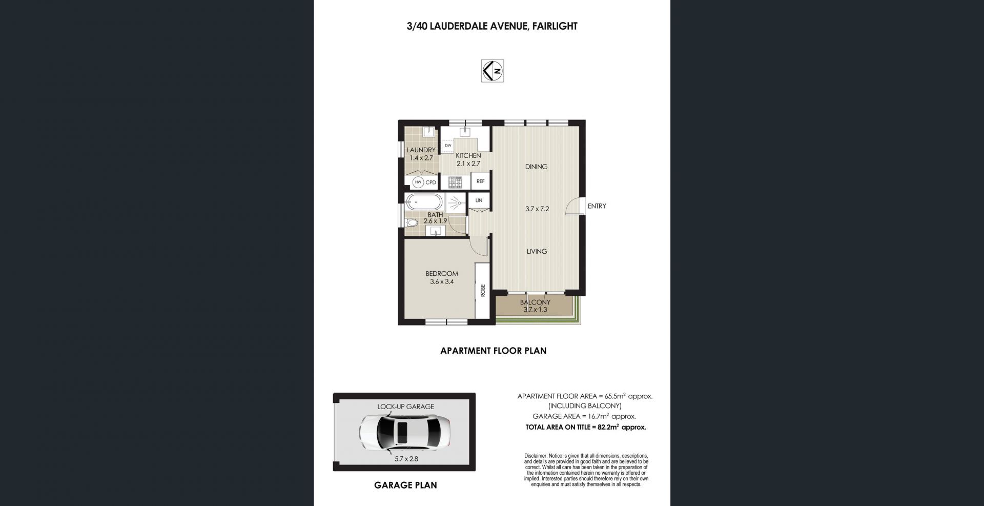THIS ONE TICKS ALL THE BOXES - BALCONY, INTERNAL LAUNDRY & GARAGE!