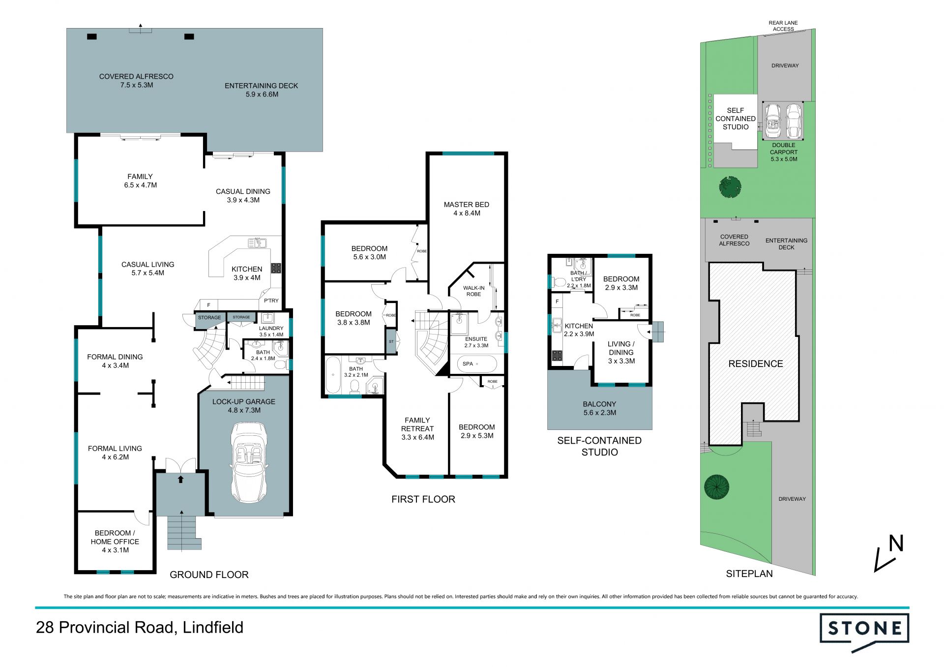 Modern residence with dual street access