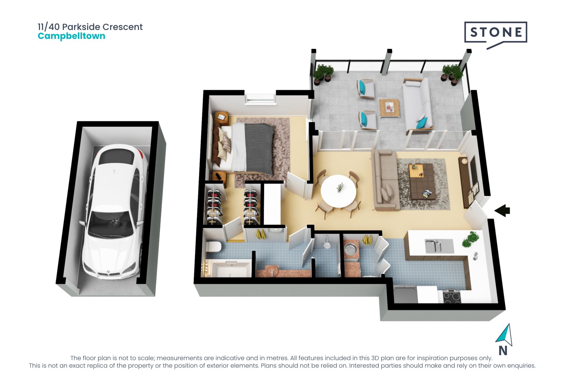 Modern one bedroom apartment in Park Central