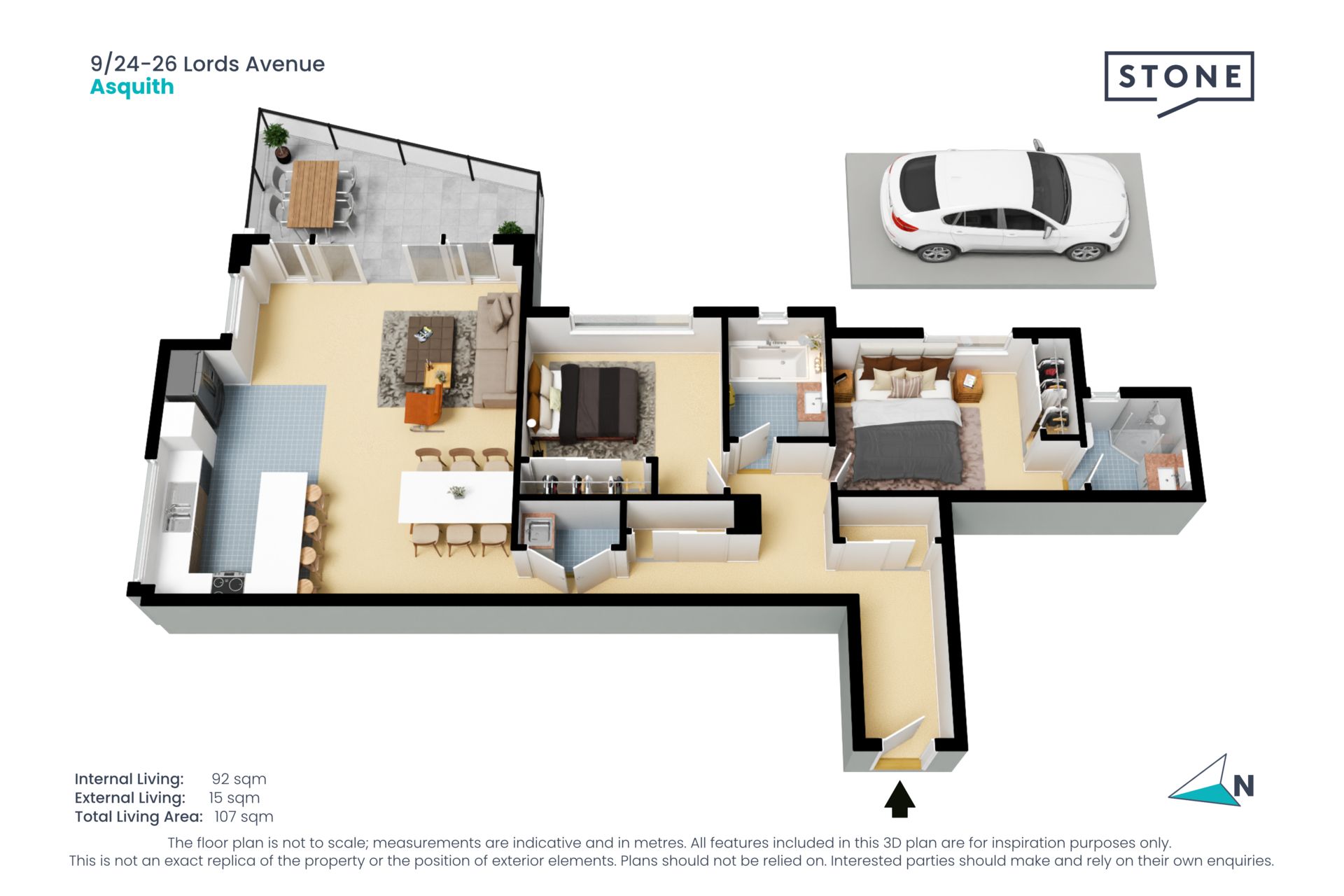 Attractive 2 Bedroom Apartment