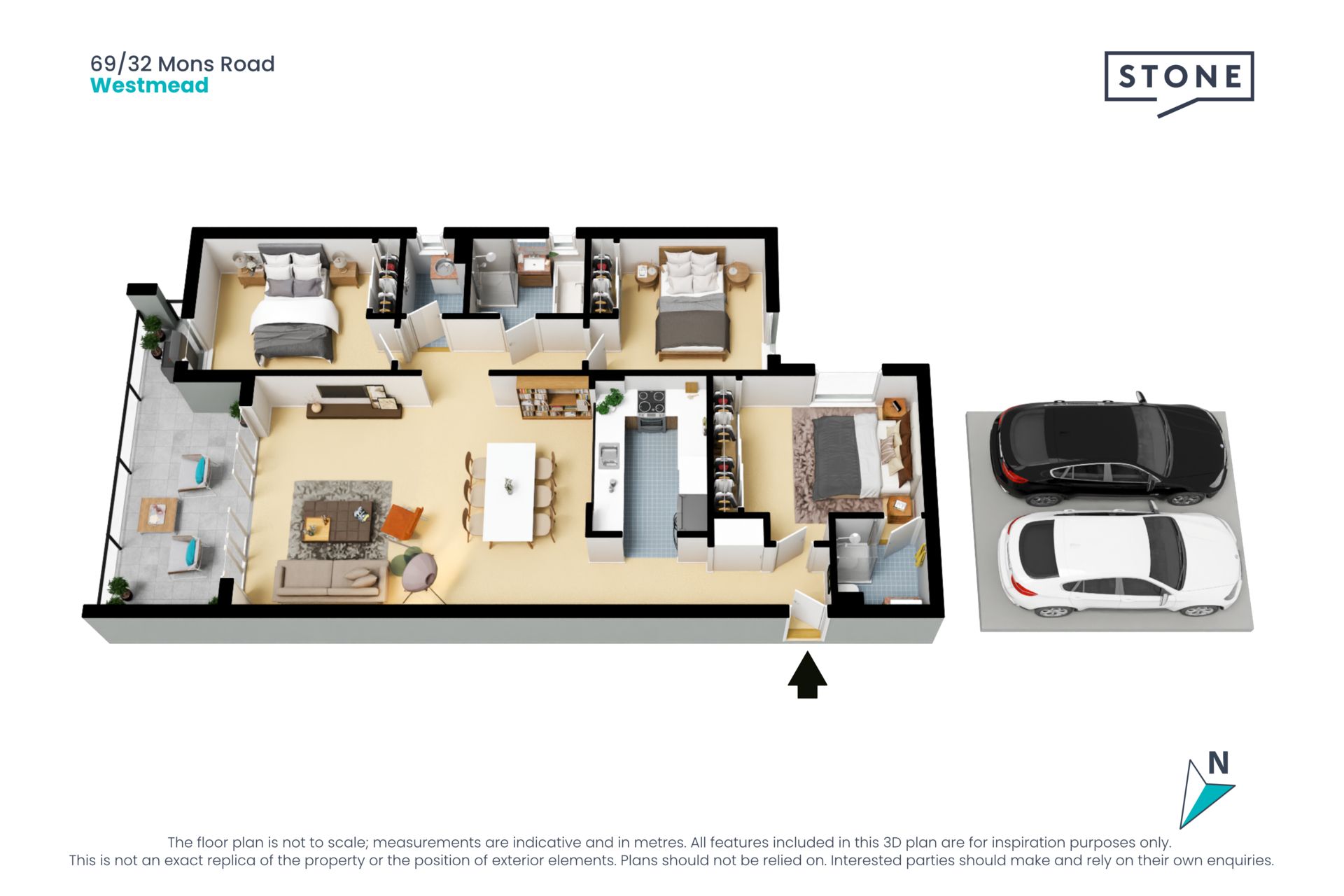 Spacious 3 bedroom apartment in a prime location