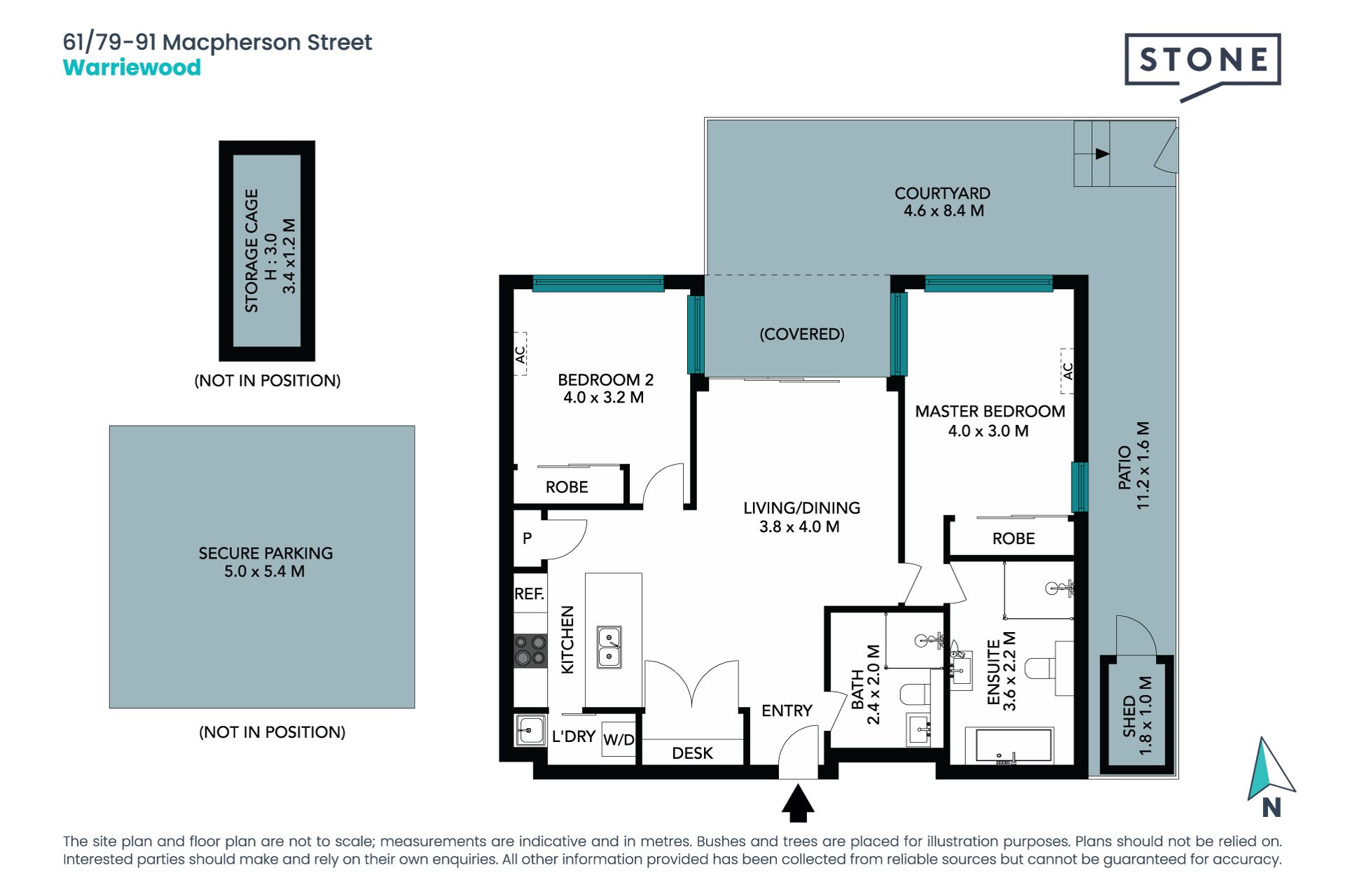 Private contemporary courtyard apartment with North-East aspect