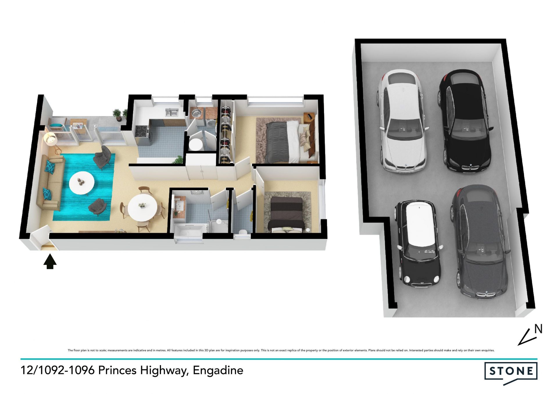 Ground floor unit with 4 car accommodation