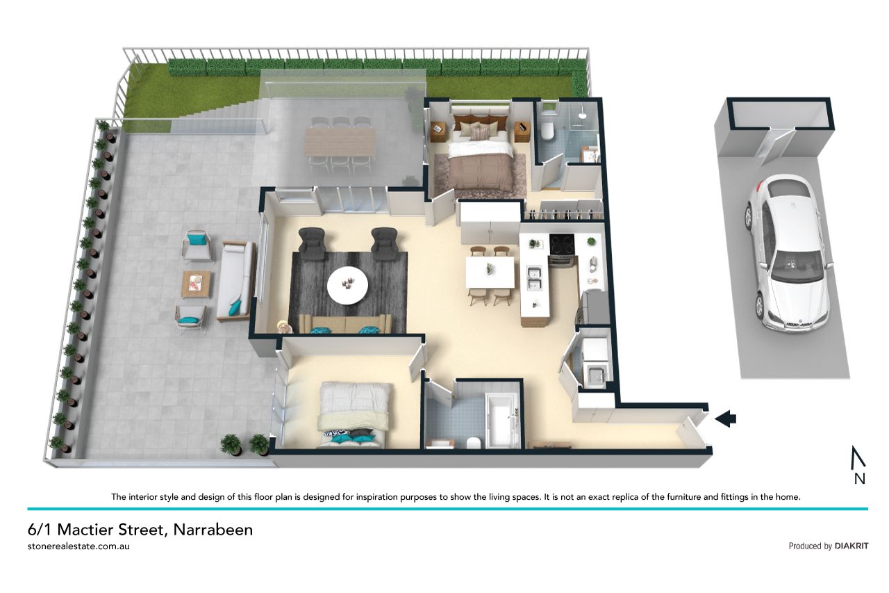 Expansive beachside garden apartment