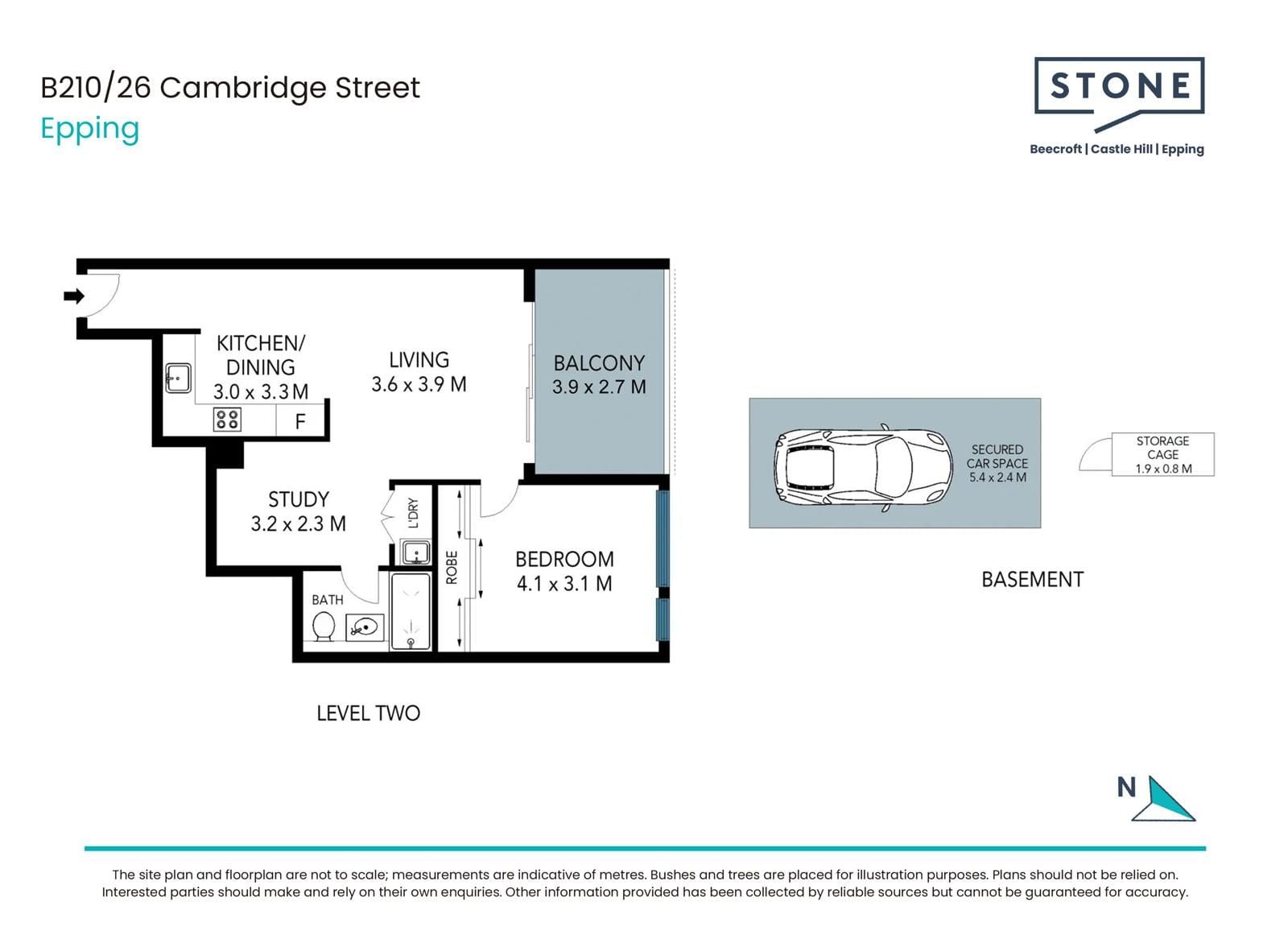 Modern One Bedroom + Huge Study Apartment in the Heart of Epping