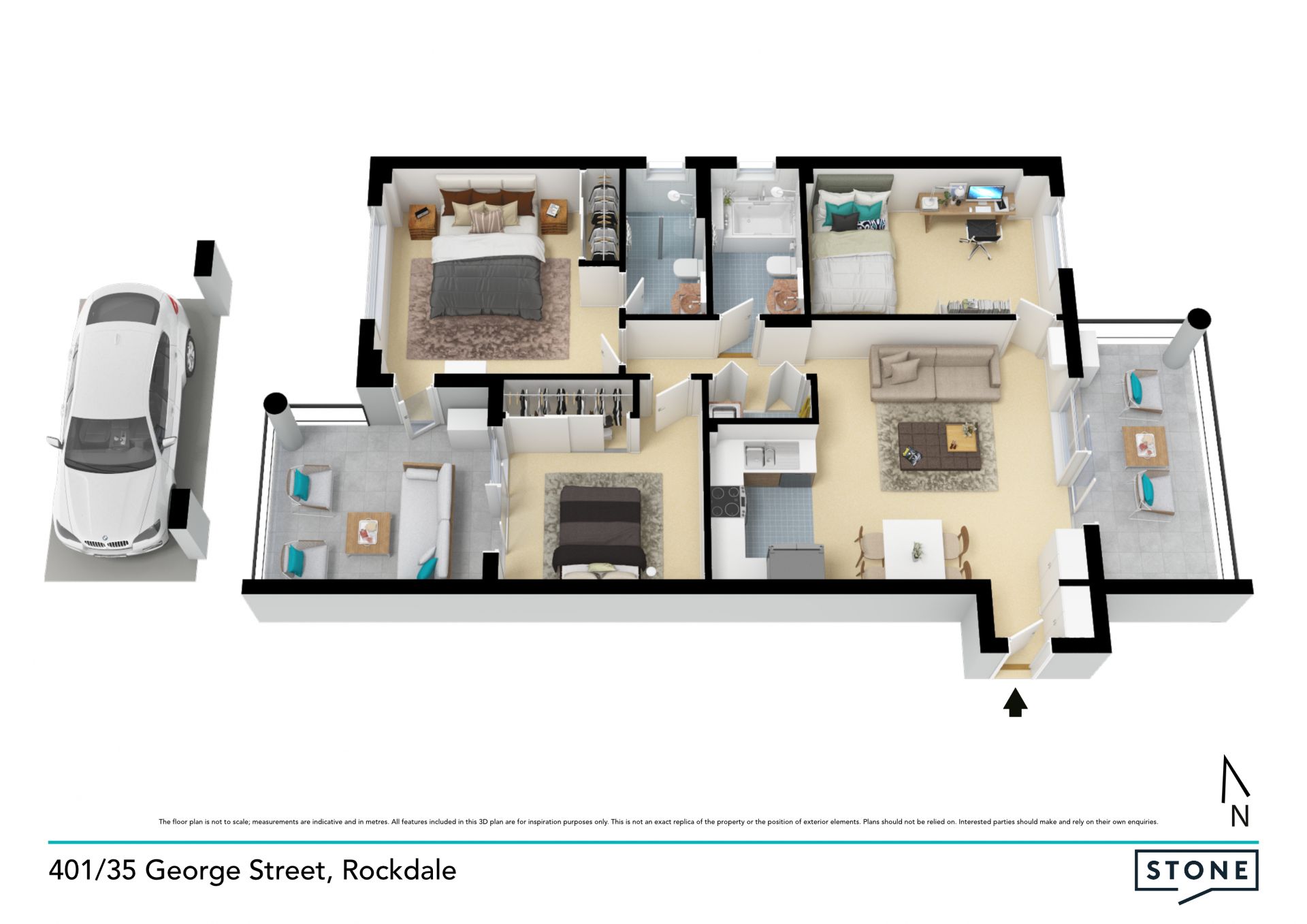 Two bedder plus study in picturesque heart of town