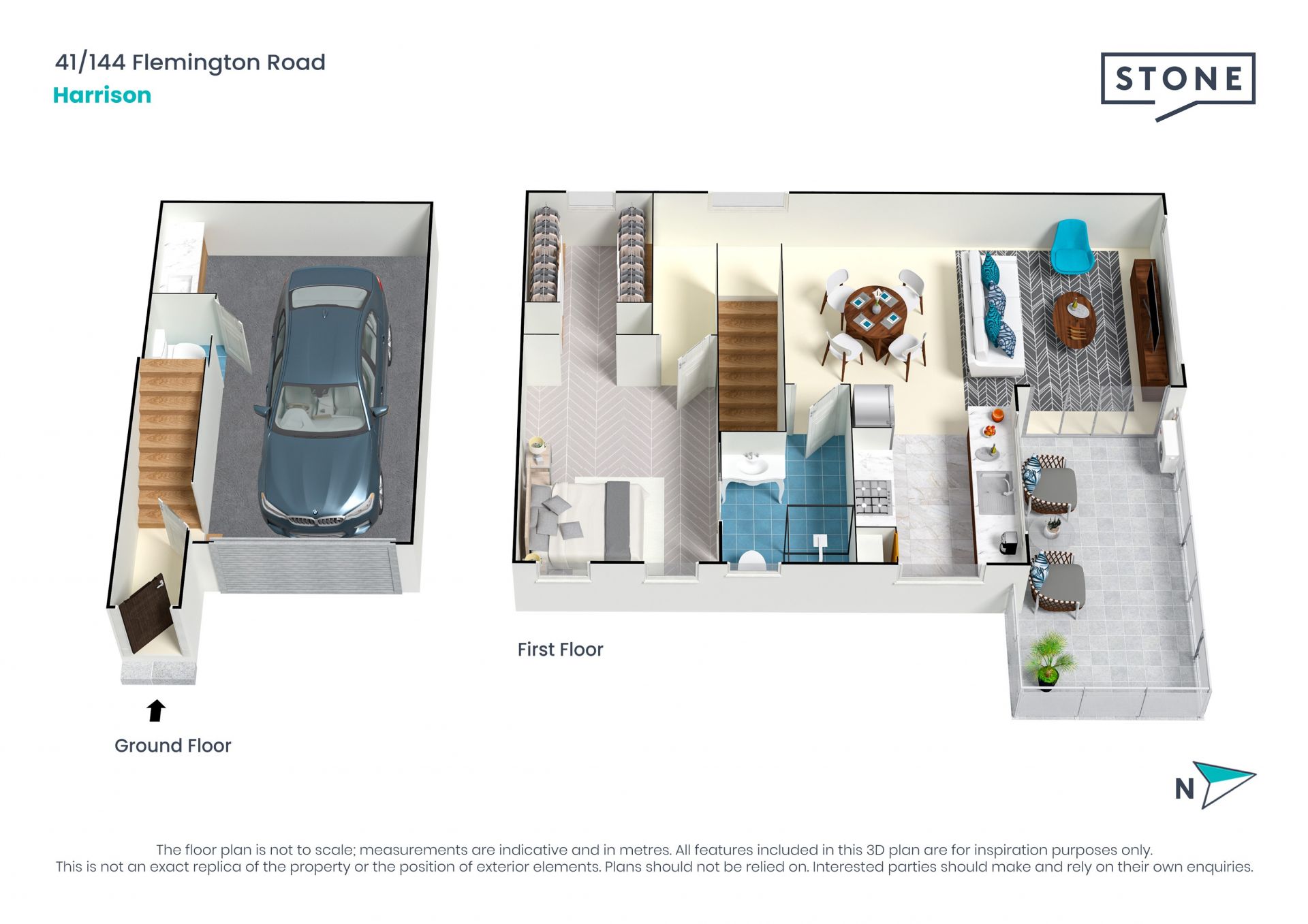 Bright and modern 1 bedroom townhouse only meters from Light Rail.