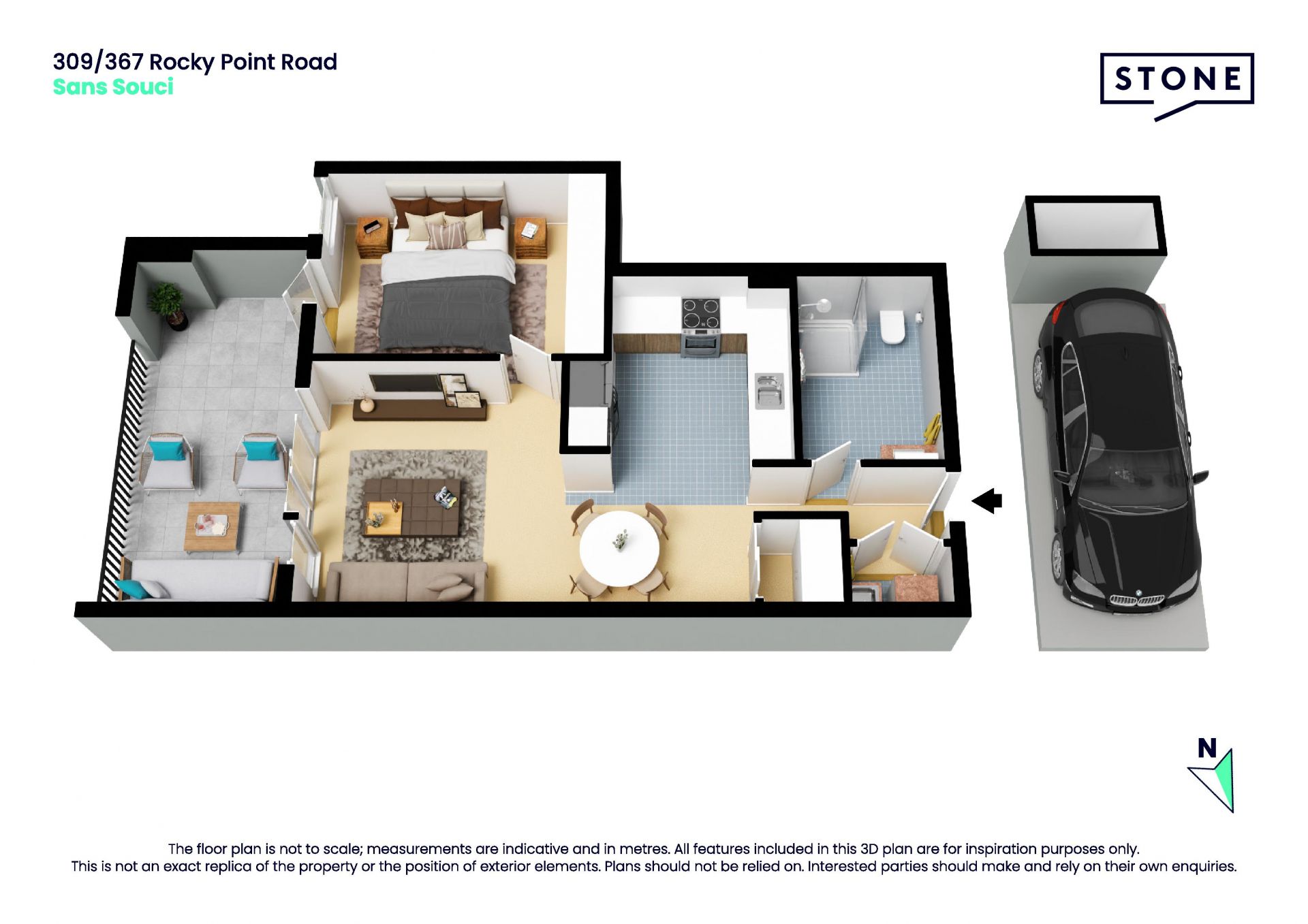 Stylish 1 bedroom Apartment with Elevated Bay Views