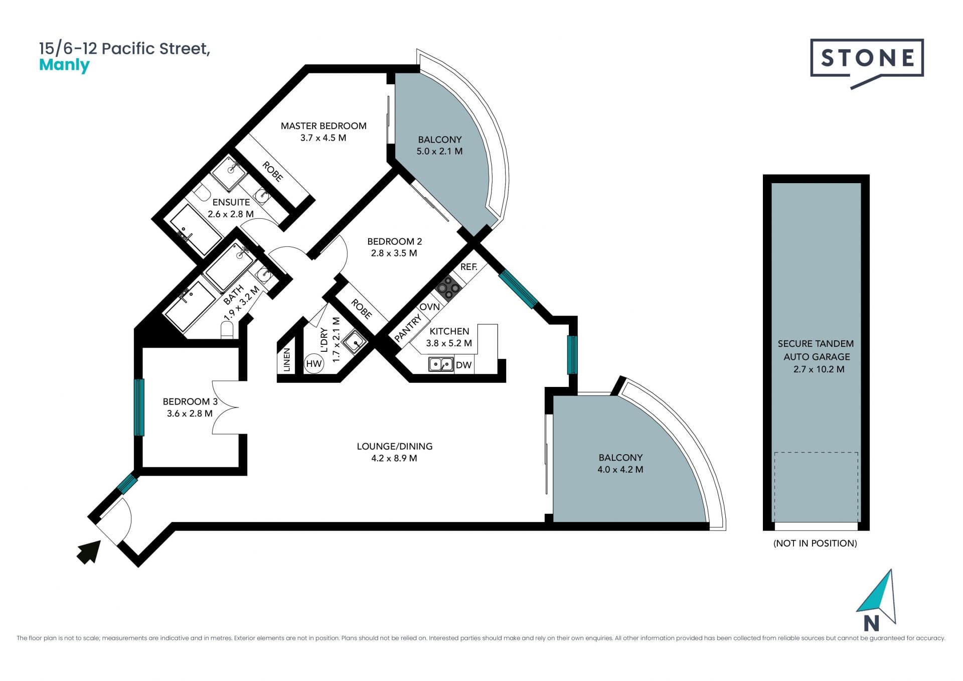 Prestige ocean-view apartment 100m from the beach