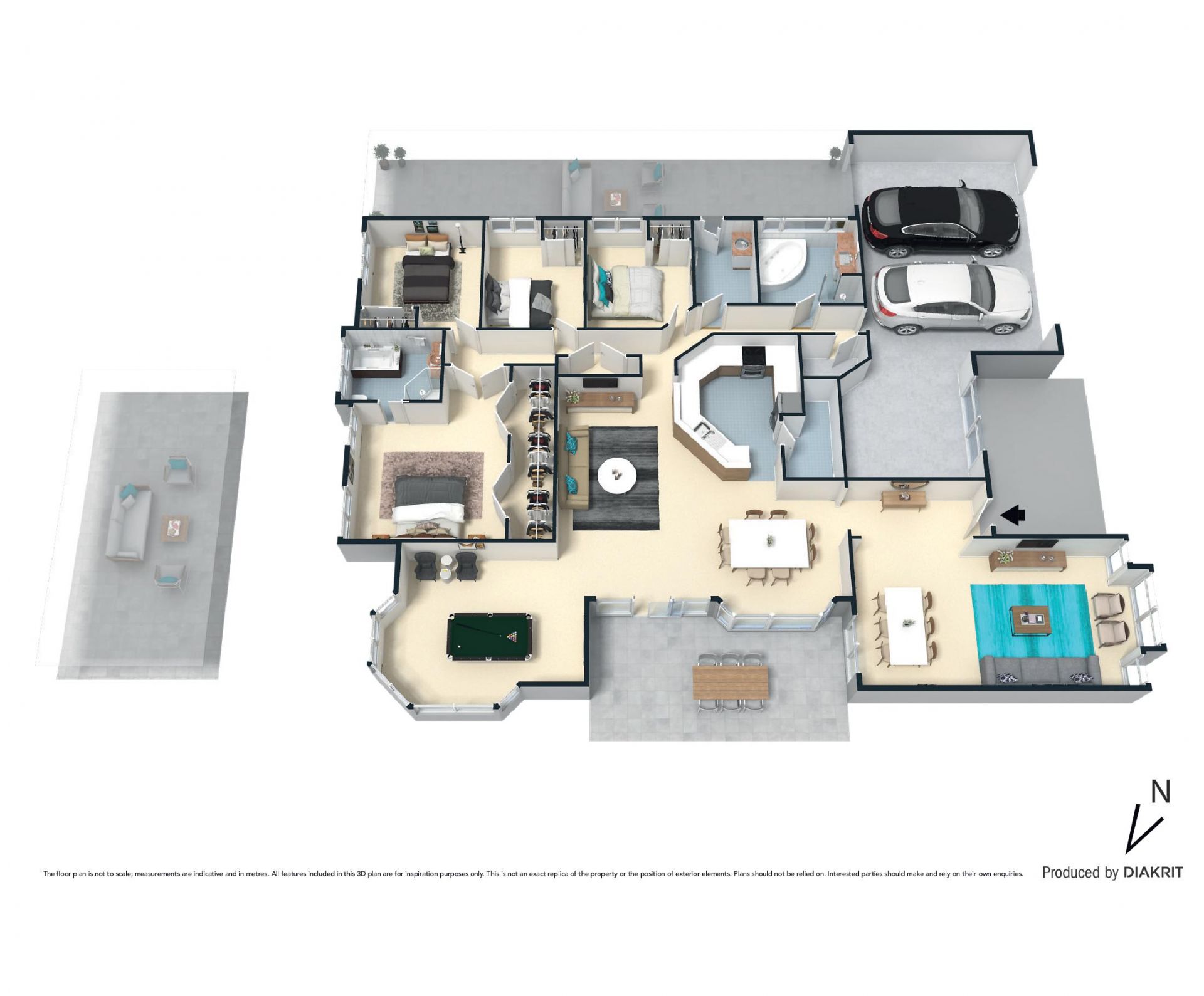 Abundant living spaces, indoors and out