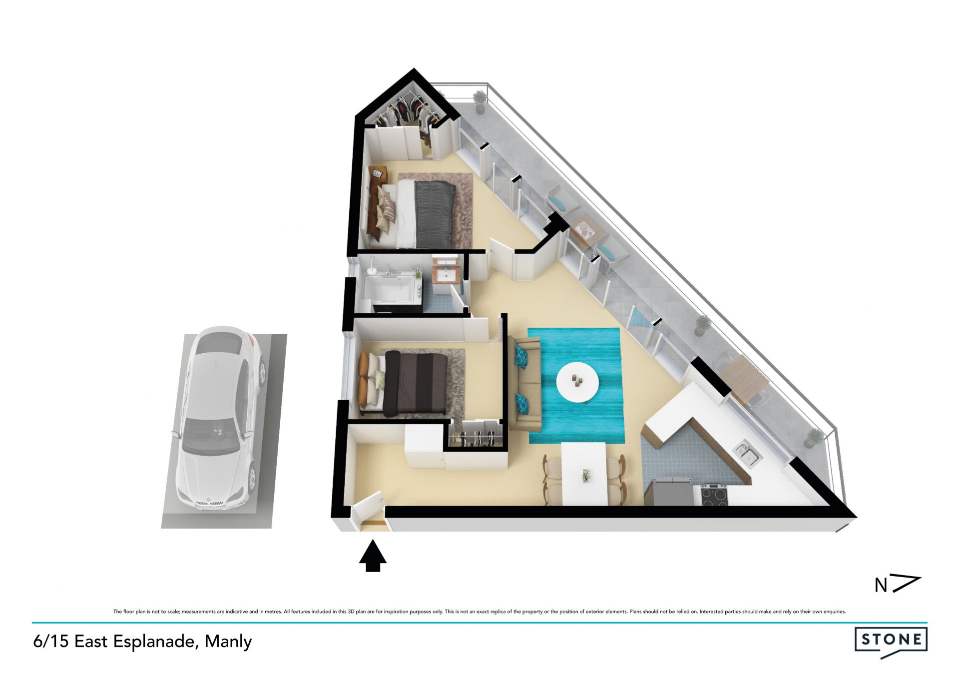 Harbourfront apartment with huge balcony and views