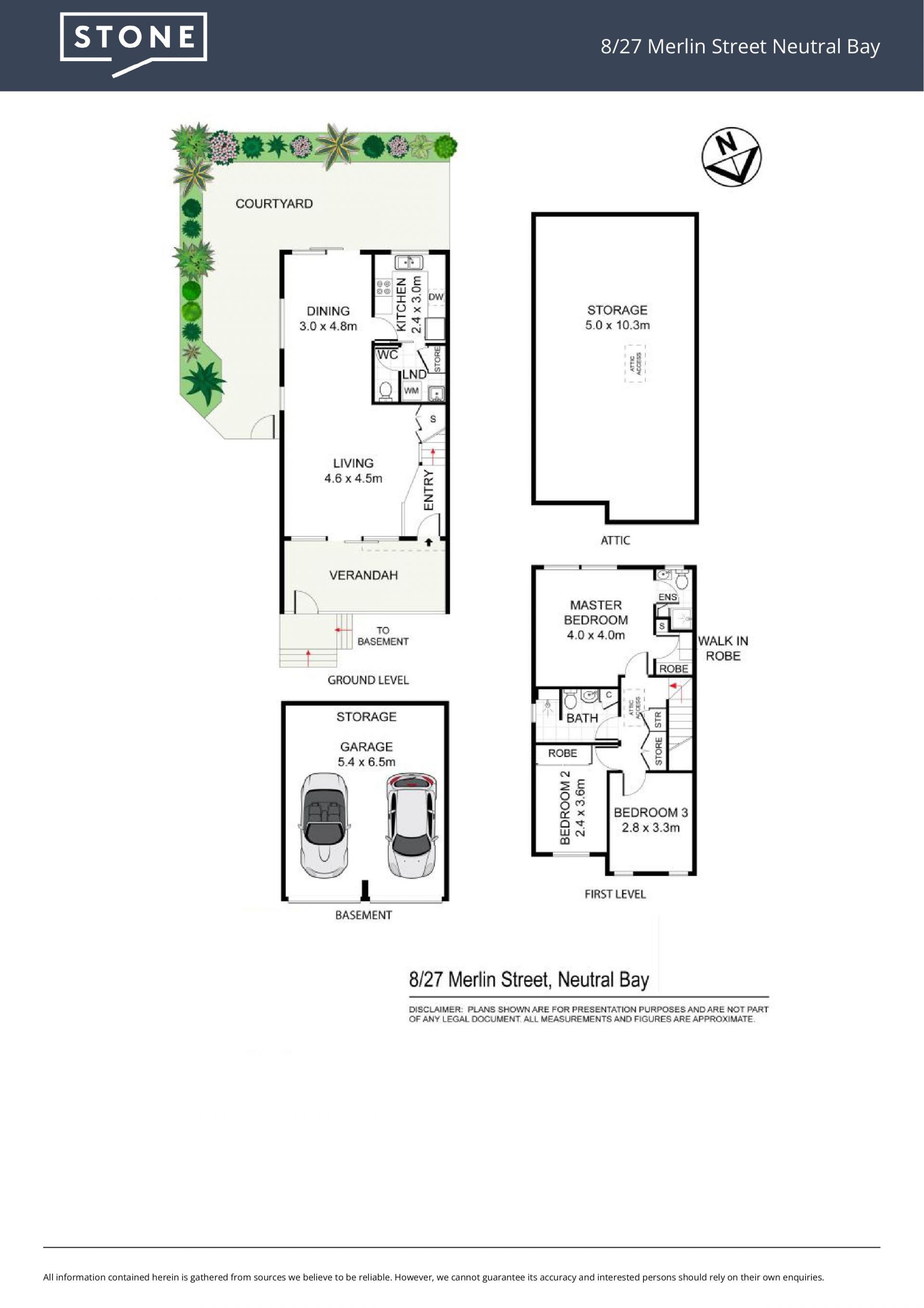 Tranquil 3 Bedroom Full Brick Townhouse Conveniently Located in the Heart of Neutral Bay