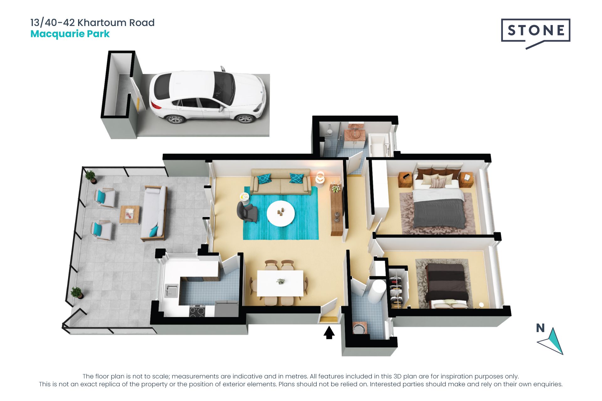 Contemporary two-bedroom apartment