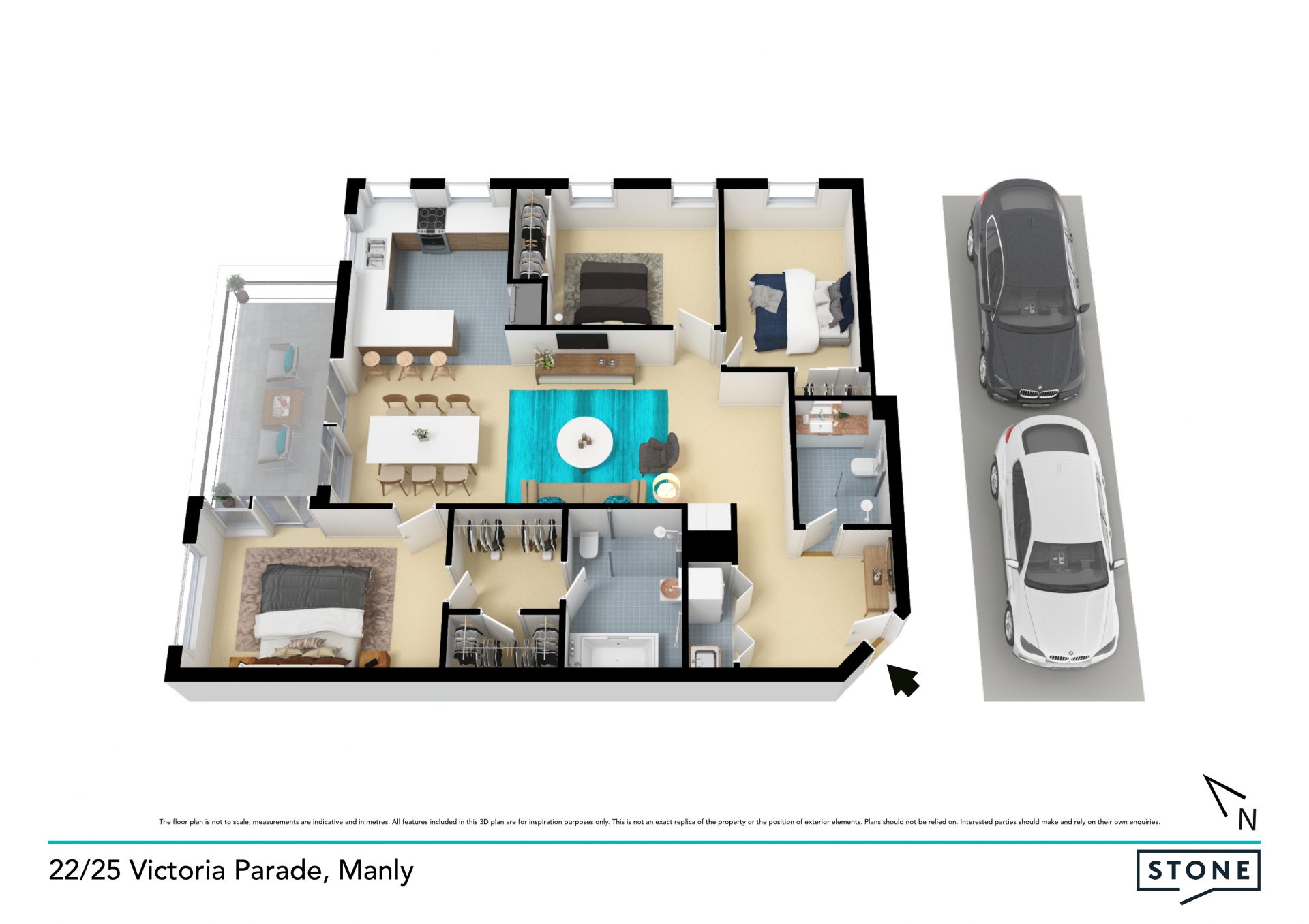 Modern apartment 100m to the beach