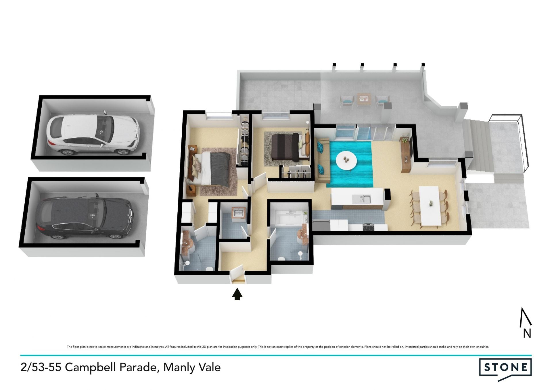 Oversized garden apartment, renovated with great privacy & centrality