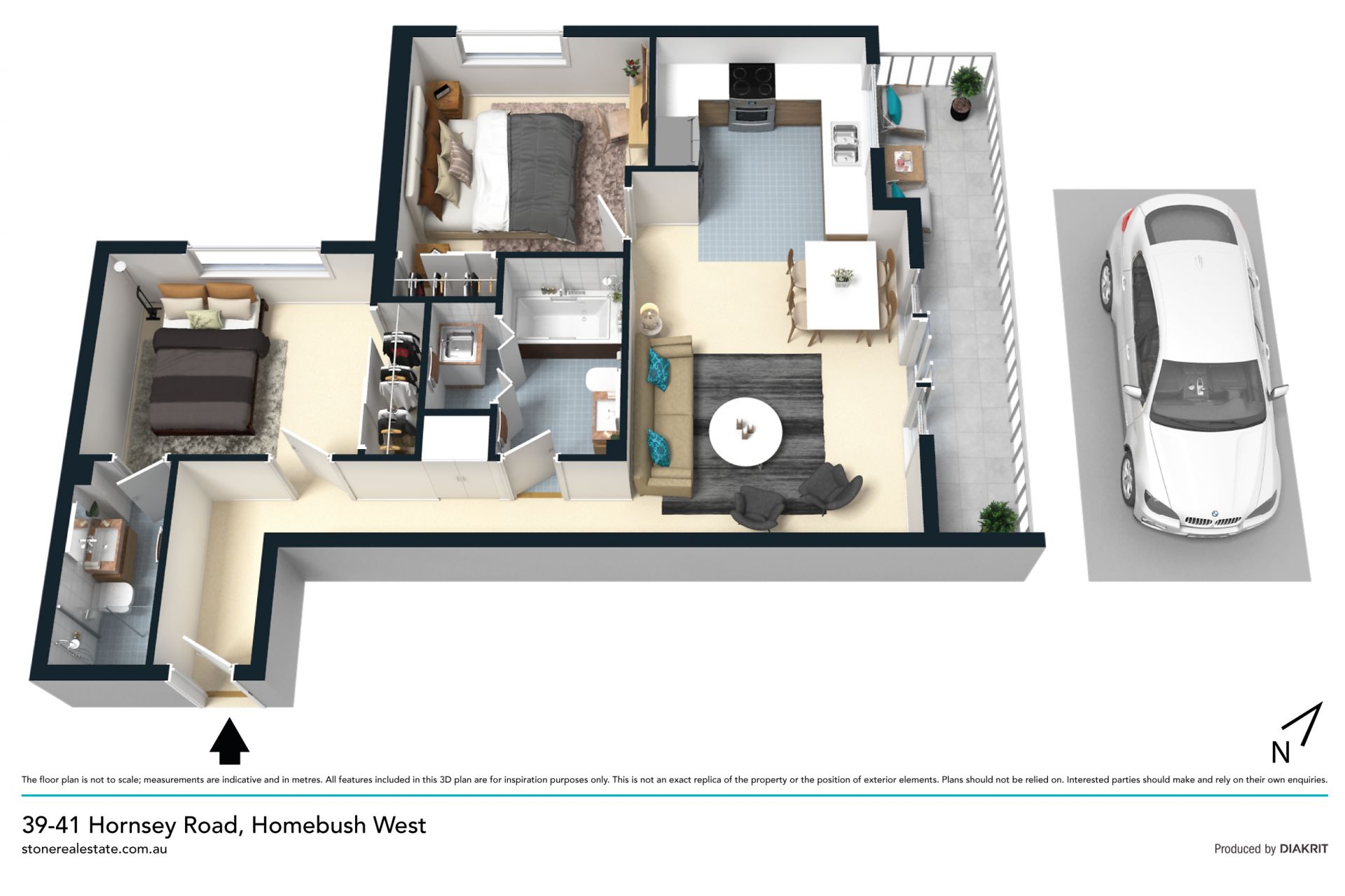 Bright and large two bedroom apartment offering a beautiful green outlook