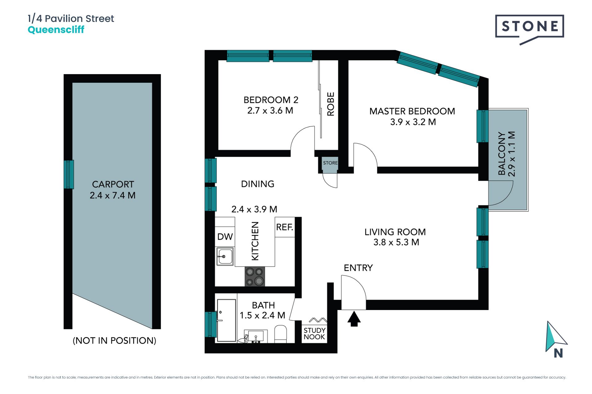 Tranquil two bedroom apartment with ocean glimpses