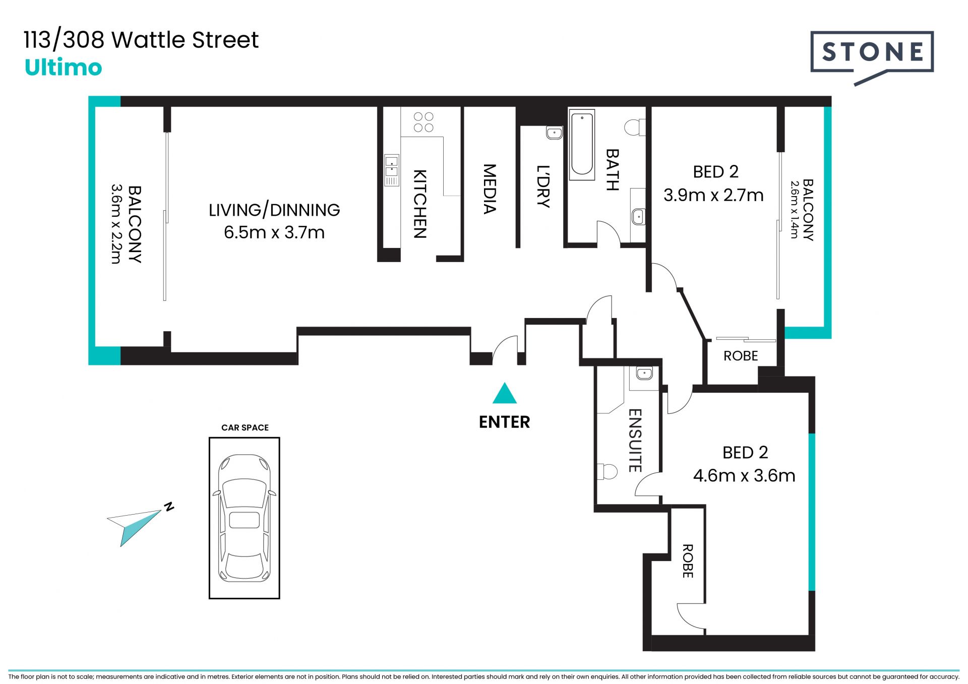 Parkside 2 Bedroom Apartment In the Hub of Ultimo