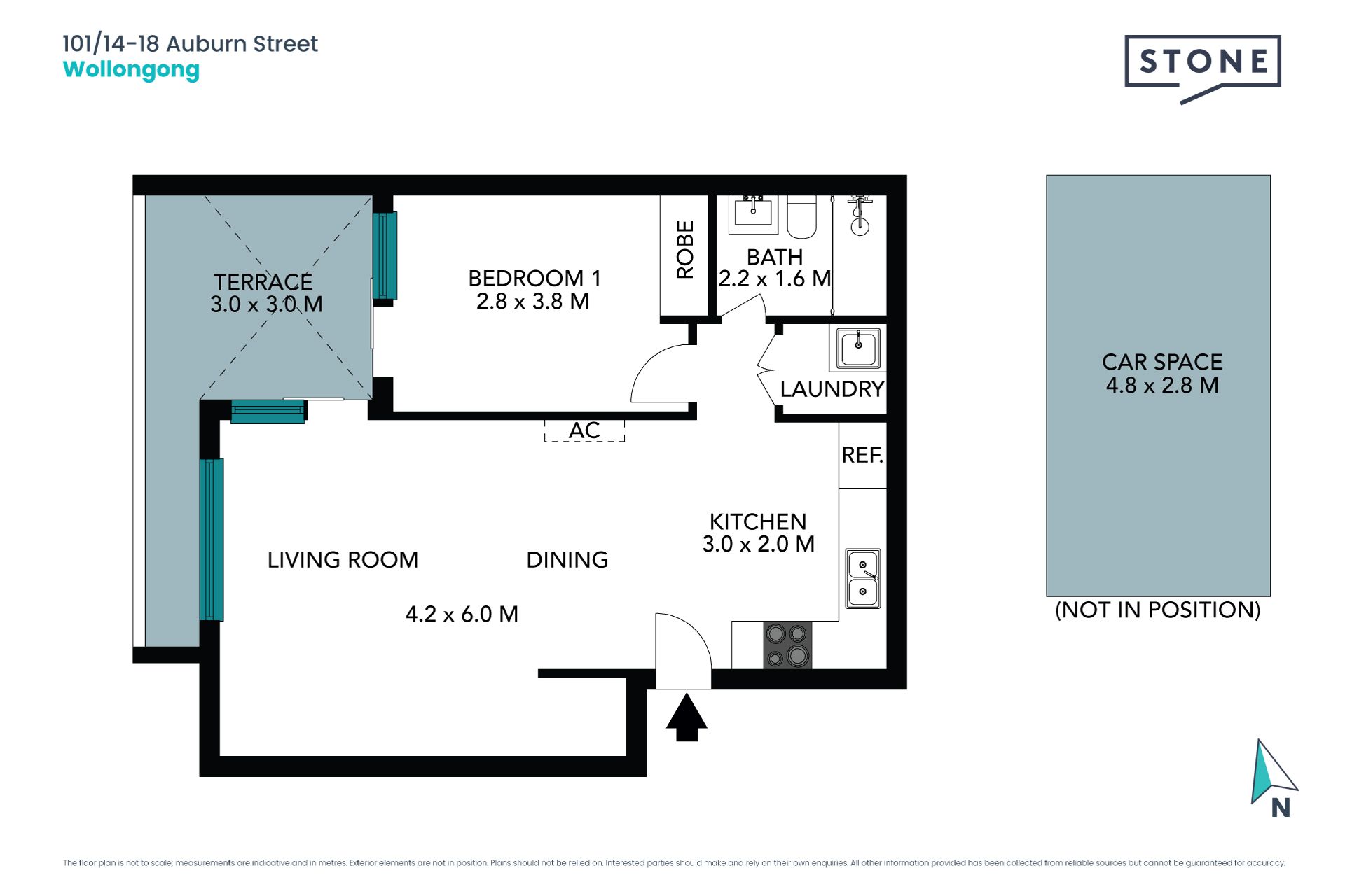 Modern apartment in central Wollongong location