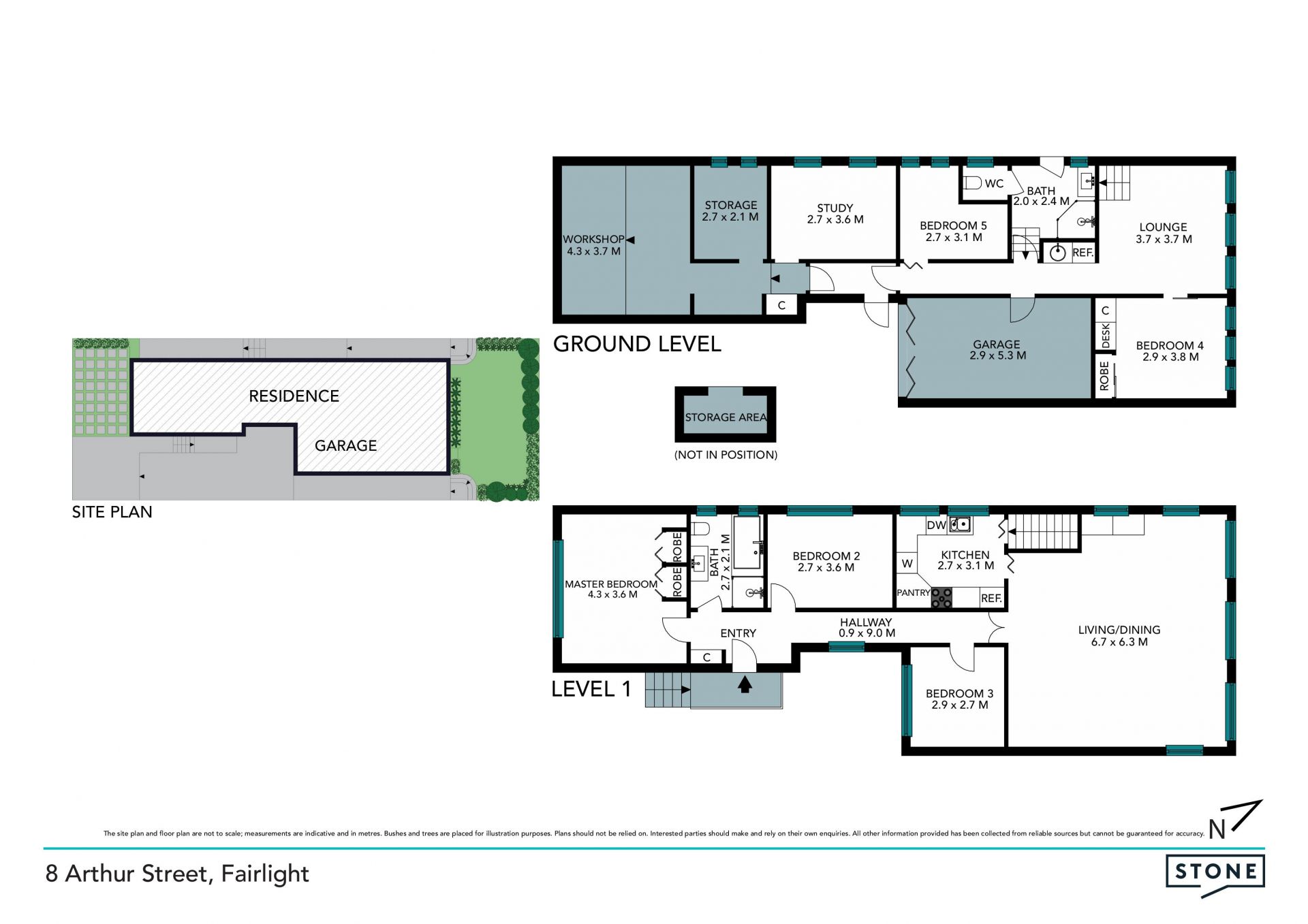 North facing dual level home in prime street setting