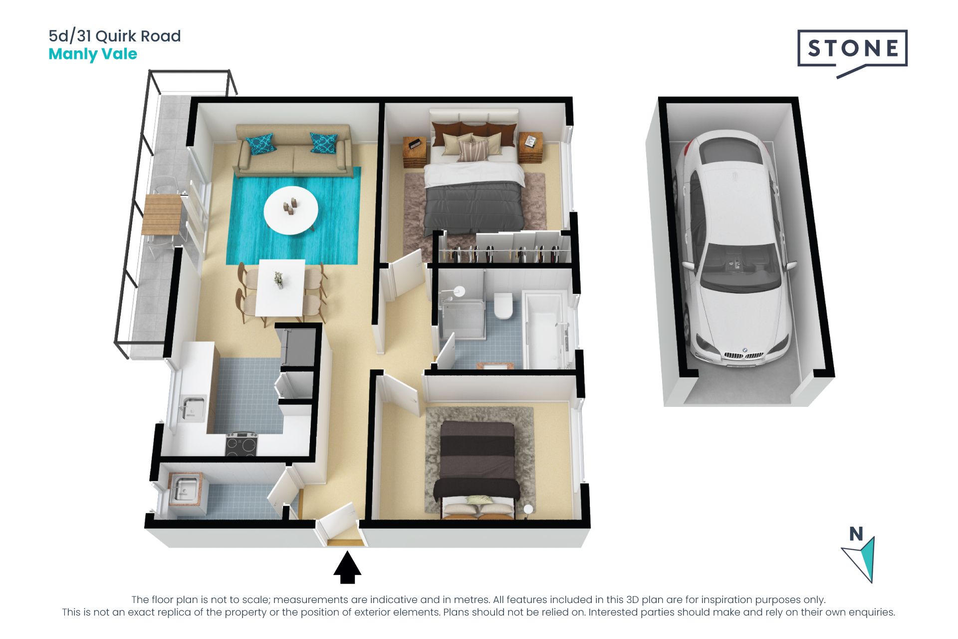 Sunny top floor apartment