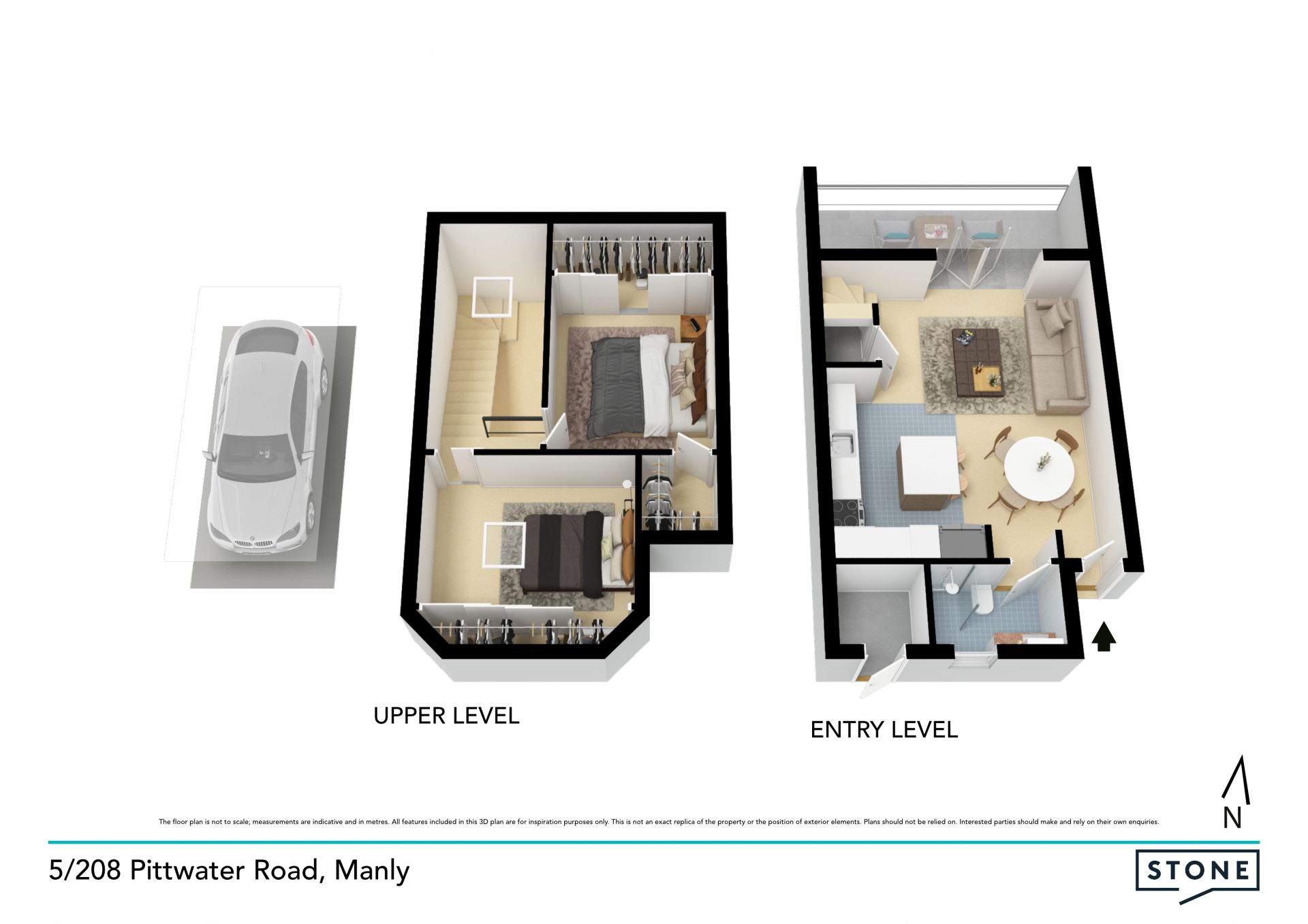 Sunlit dual level luxury apartment near the beach