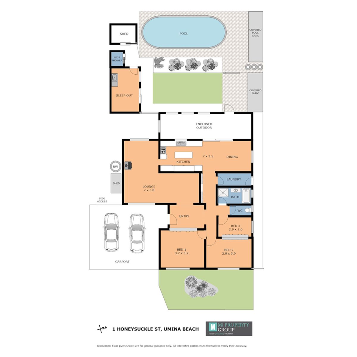Single level brick home with stunning kitchen and sleepout