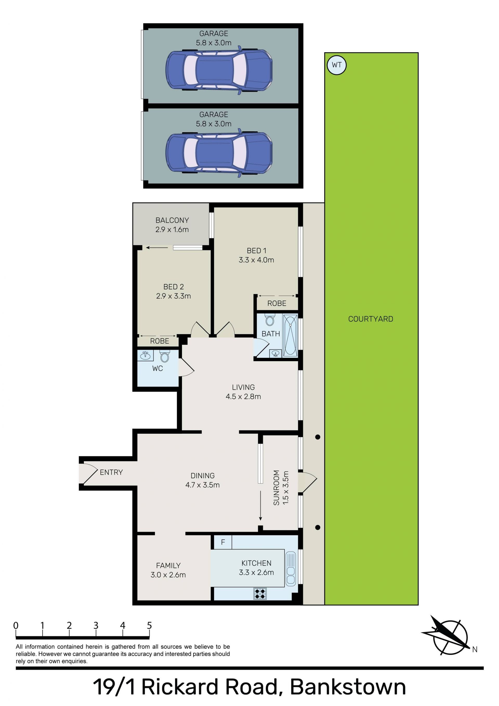Spacious Ground floor apartment with courtyard.