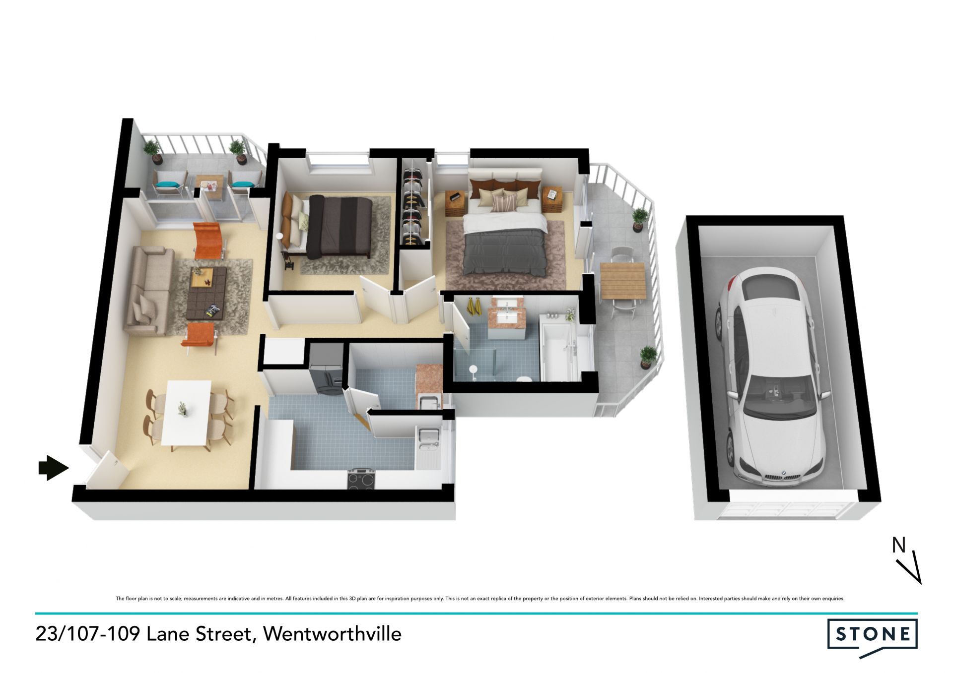 Fresh, bright apartment with entry-level appeal