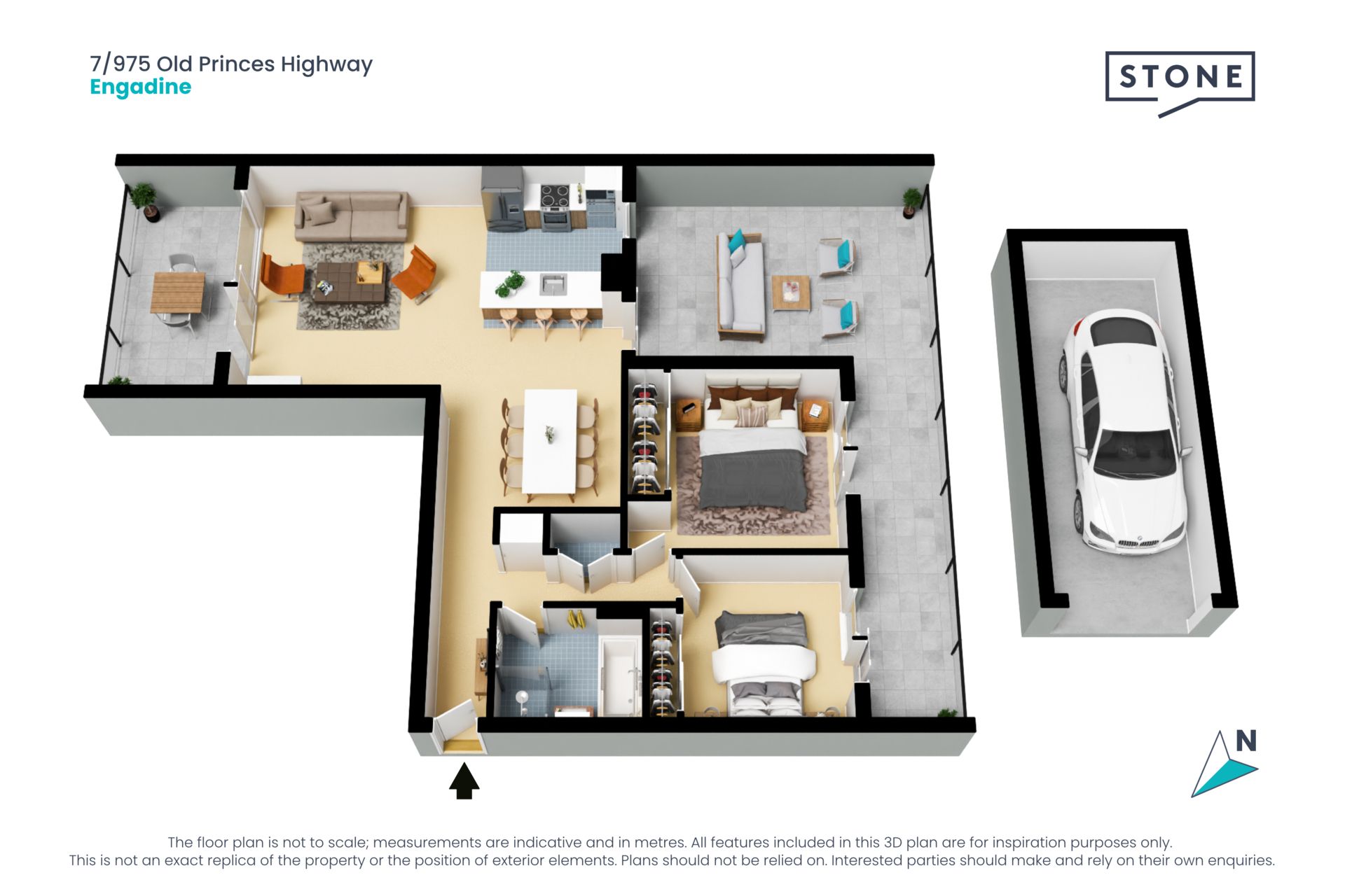 City skyline views with desirable alfresco entertainers courtyard