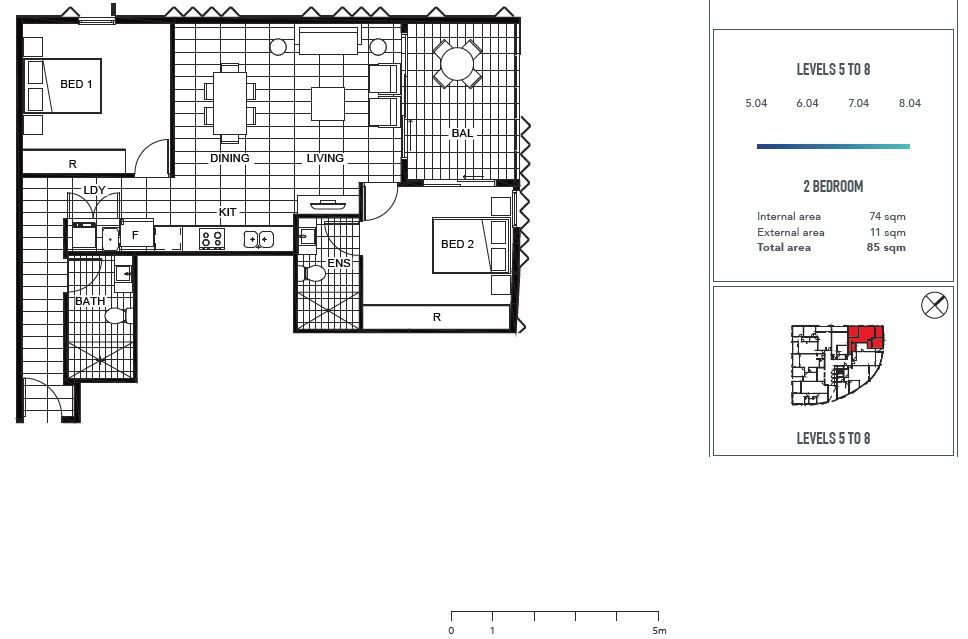 BRIGHT NORTH & EAST ASPECT 2 BEDROOM APARTMENT