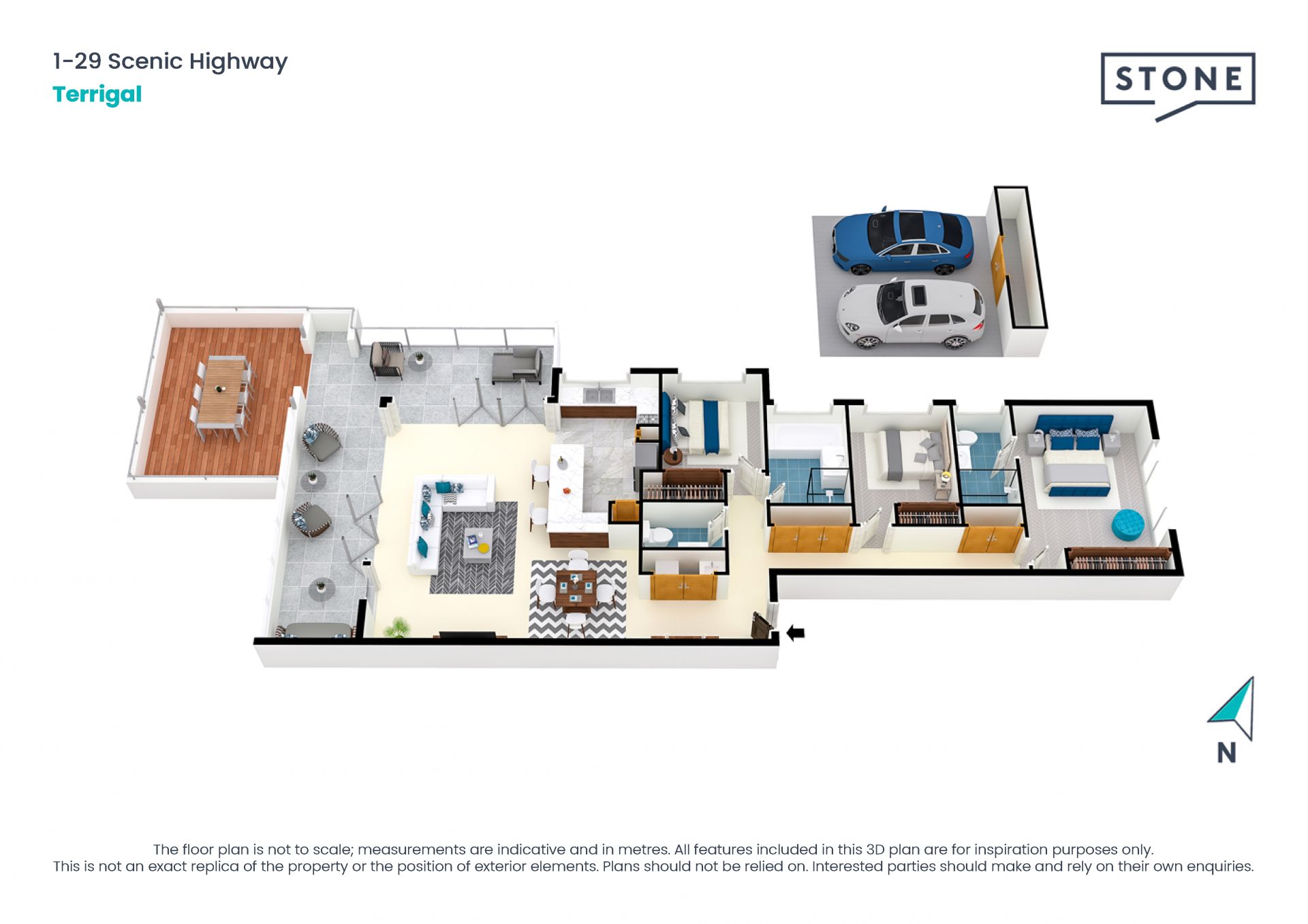 North facing apartment with ocean views