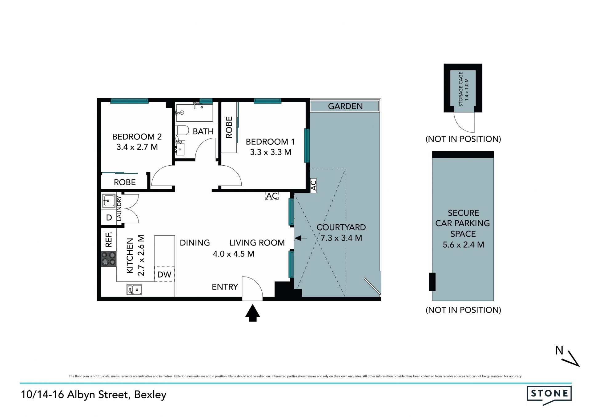 Fresh courtyard apartment, direct street entry