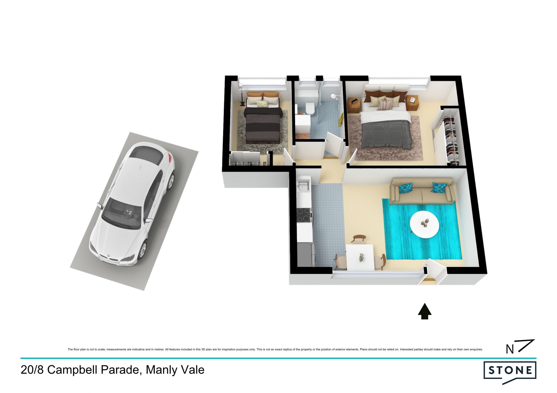 Top floor apartment in convenient location with leafy outlook